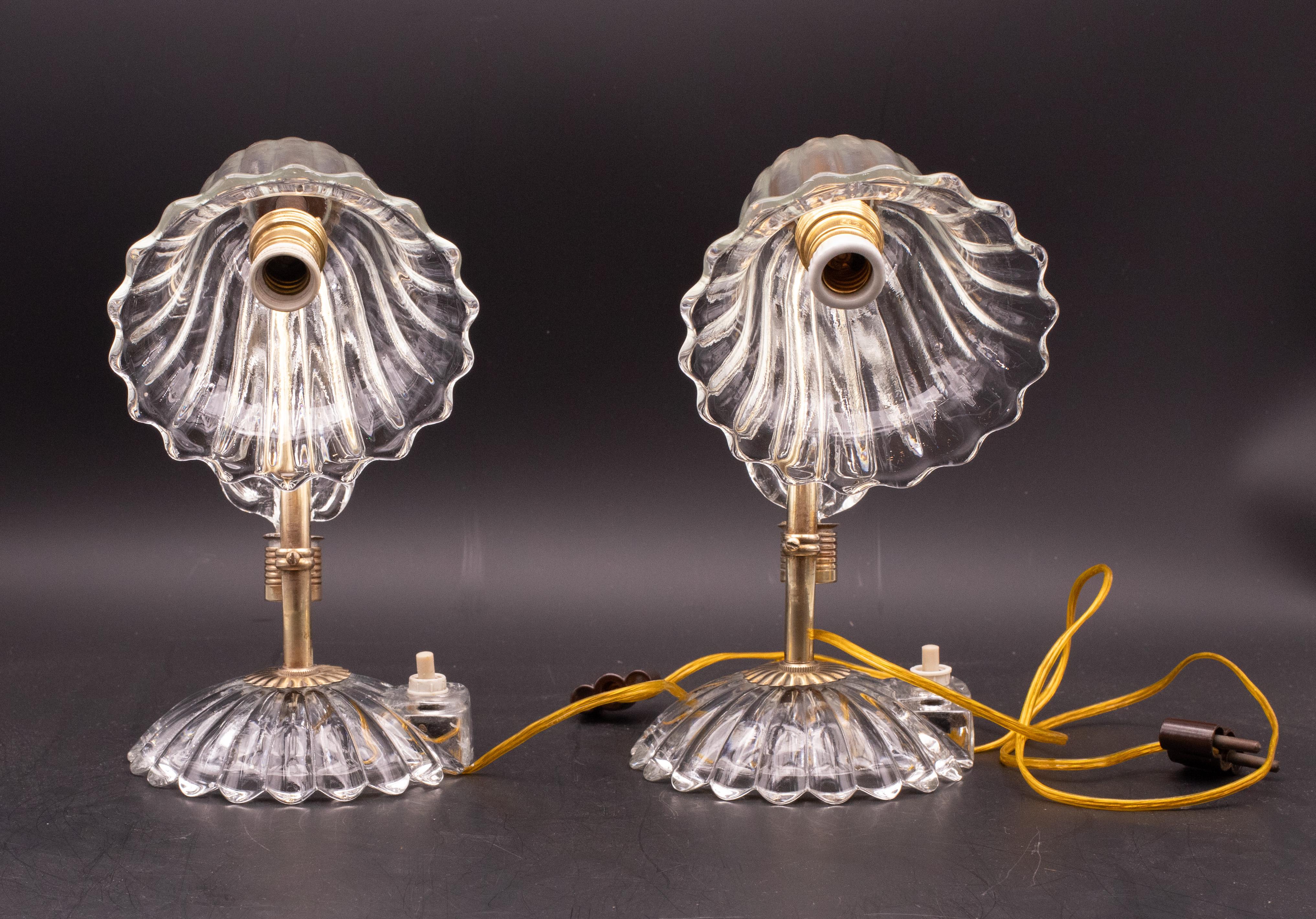 2er-Set Art Decò Murano Glas Barovier e Toso Tischlampe, 1940 im Angebot 7