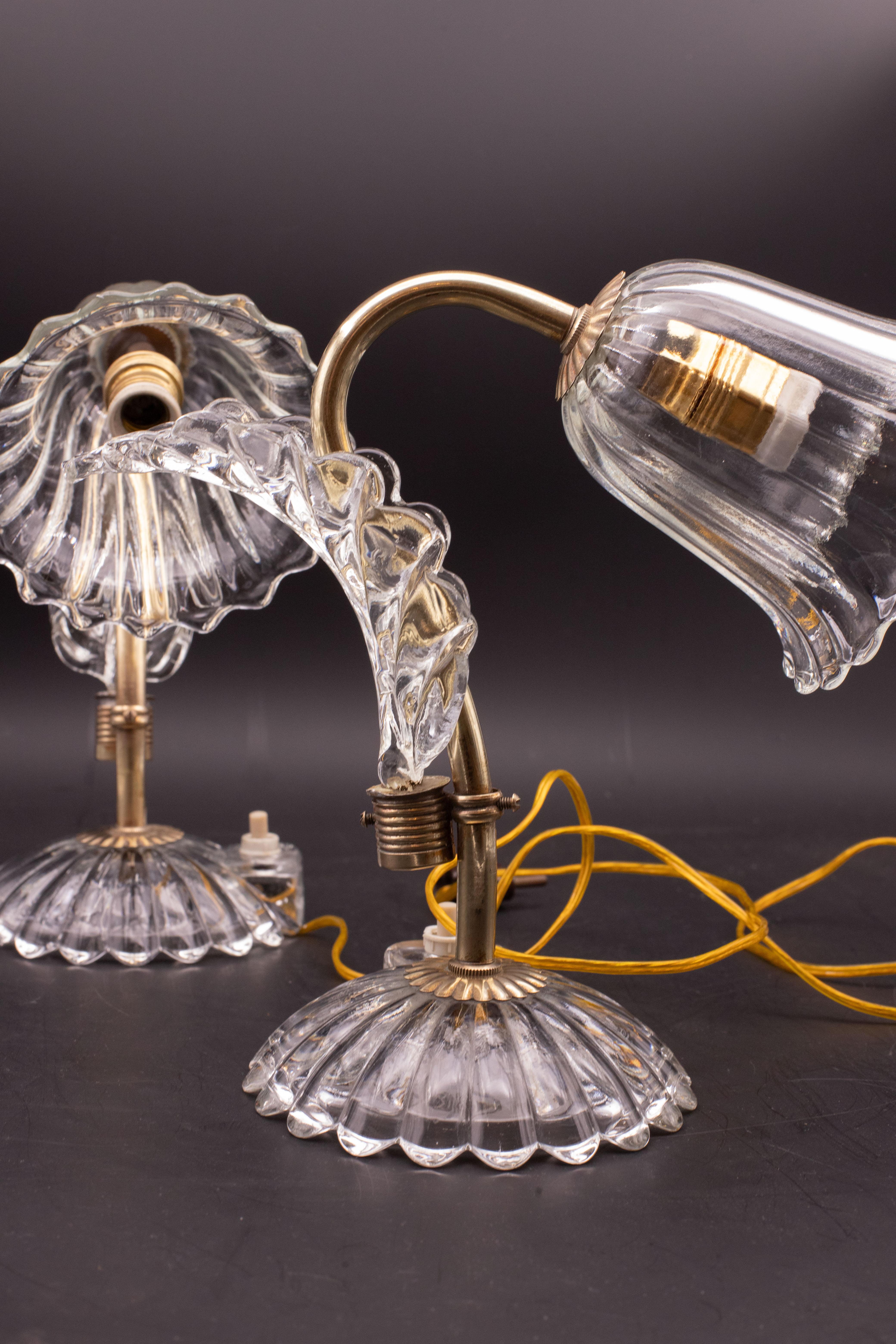 2er-Set Art Decò Murano Glas Barovier e Toso Tischlampe, 1940 im Angebot 8