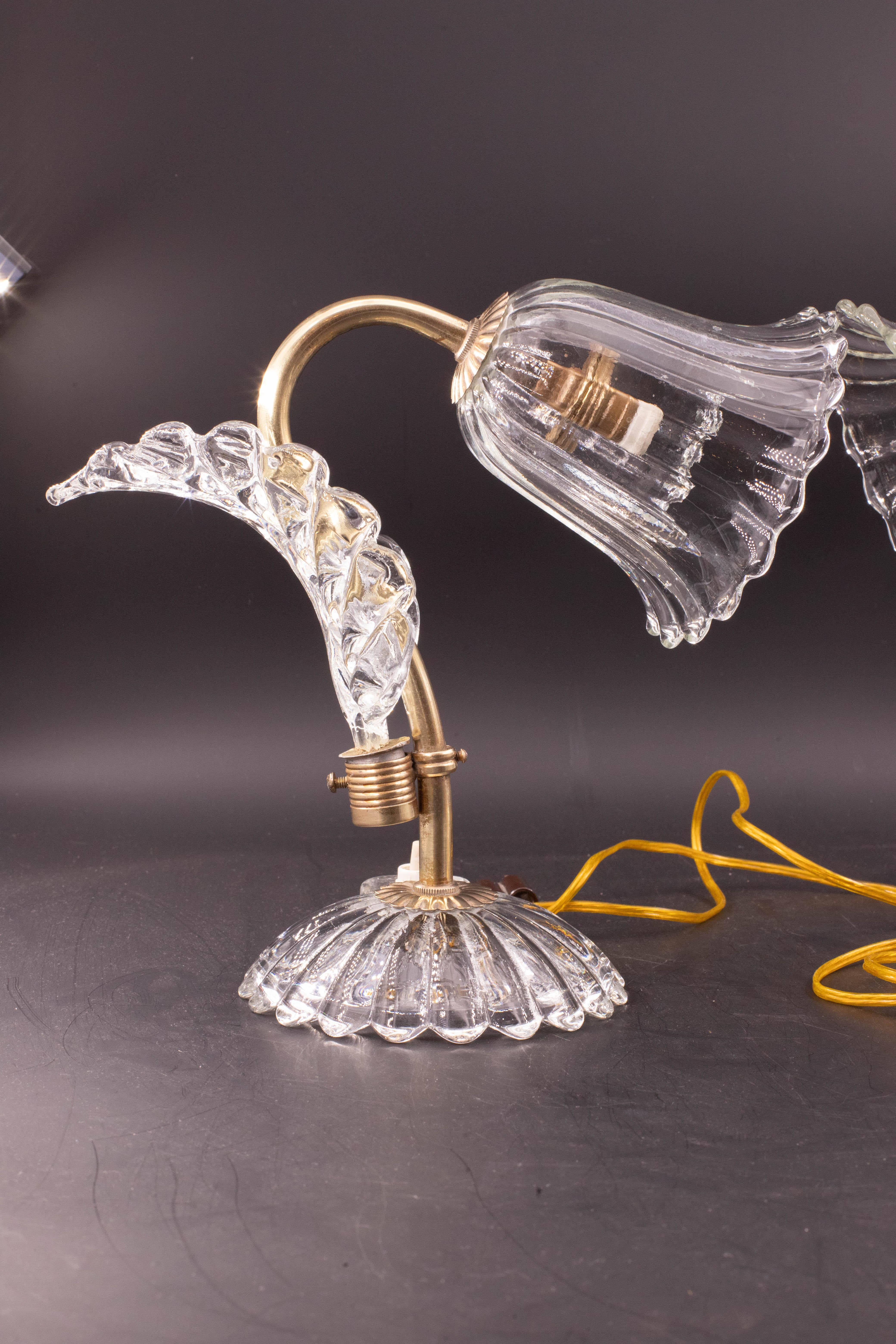 2er-Set Art Decò Murano Glas Barovier e Toso Tischlampe, 1940 im Zustand „Gut“ im Angebot in Roma, IT