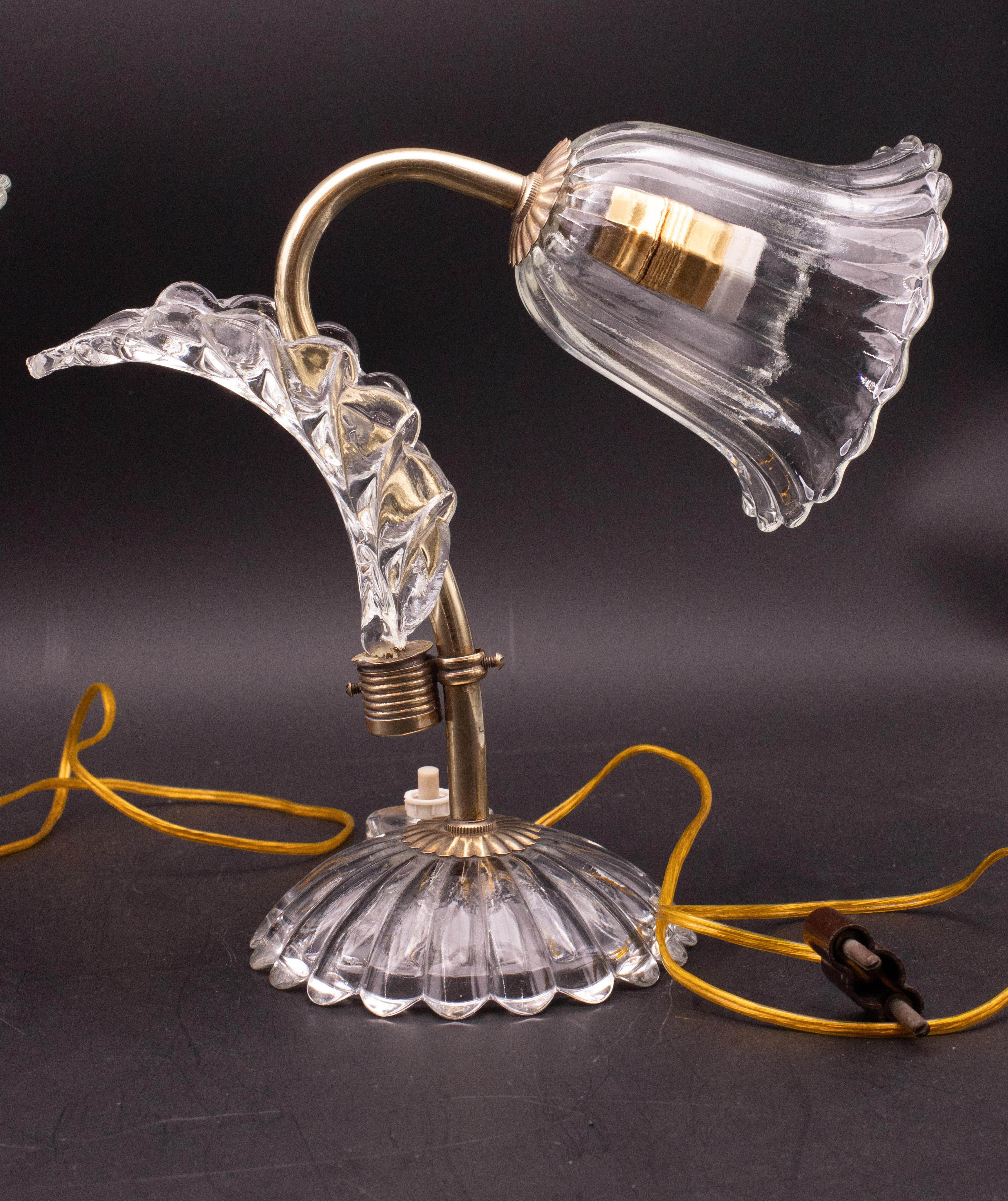 2er-Set Art Decò Murano Glas Barovier e Toso Tischlampe, 1940 im Angebot 2