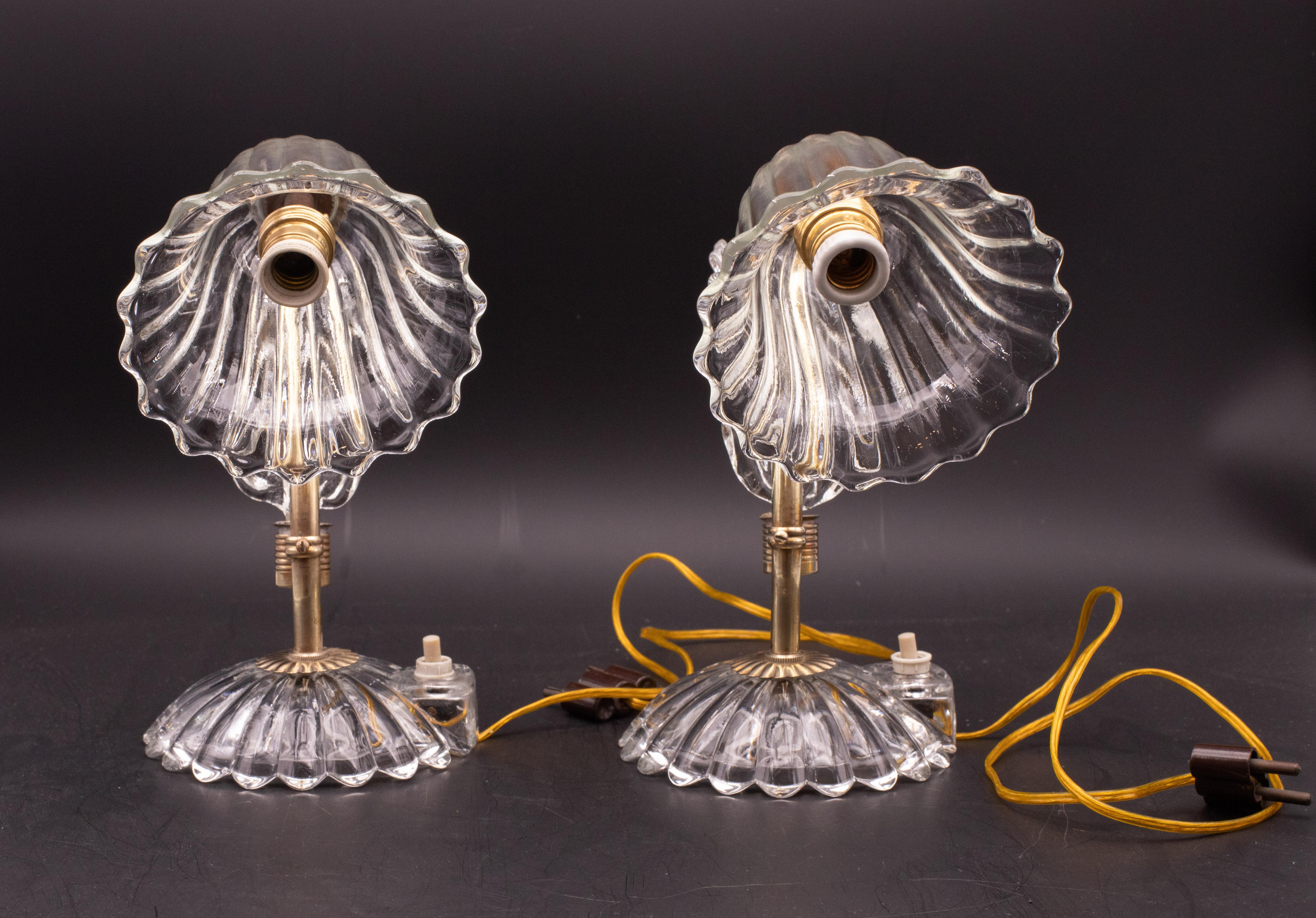 2er-Set Art Decò Murano Glas Barovier e Toso Tischlampe, 1940 im Angebot 3