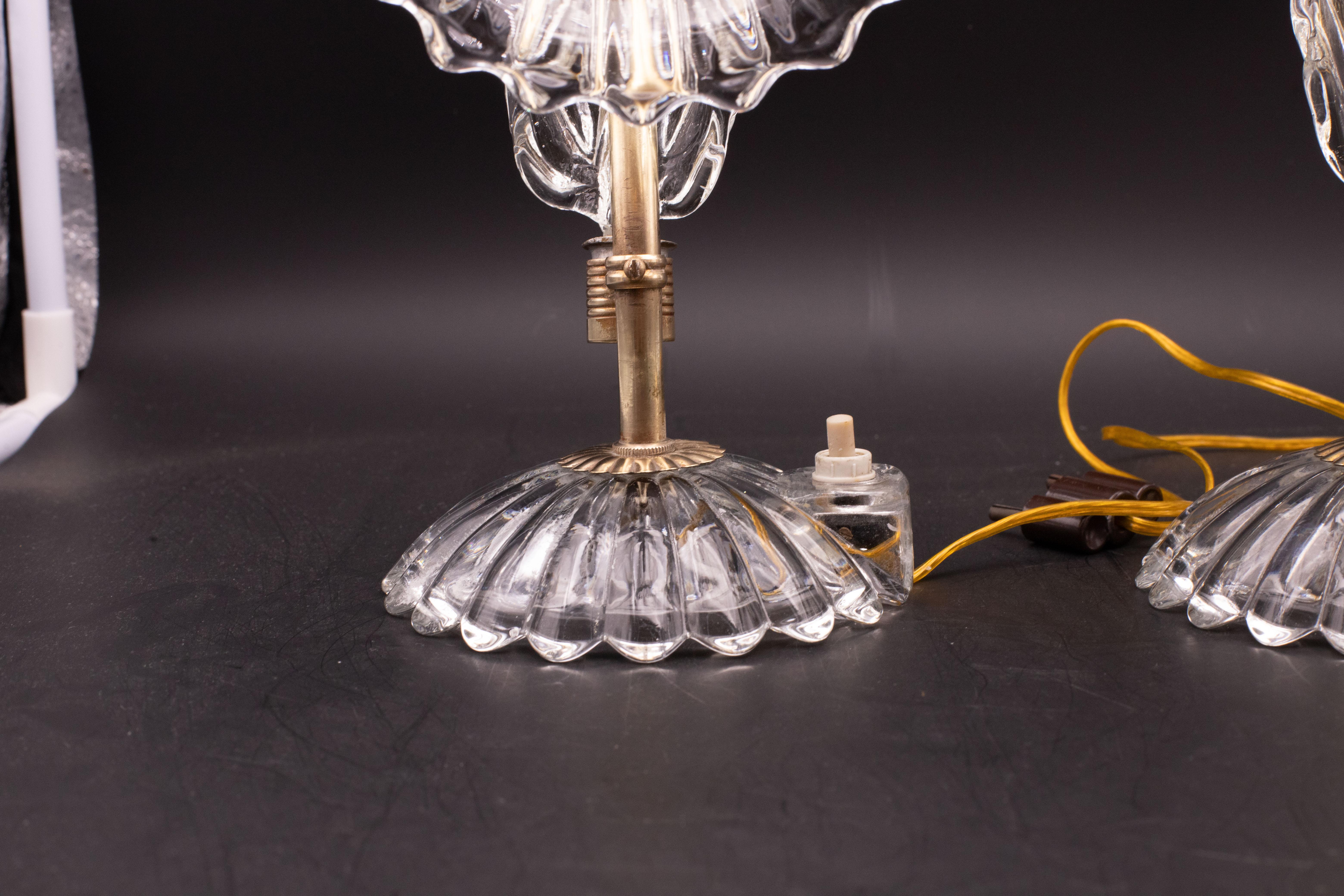 2er-Set Art Decò Murano Glas Barovier e Toso Tischlampe, 1940 im Angebot 4