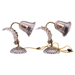 Set of 2 Art Decò Murano Glass Barovier e Toso Table Lamp, 1940