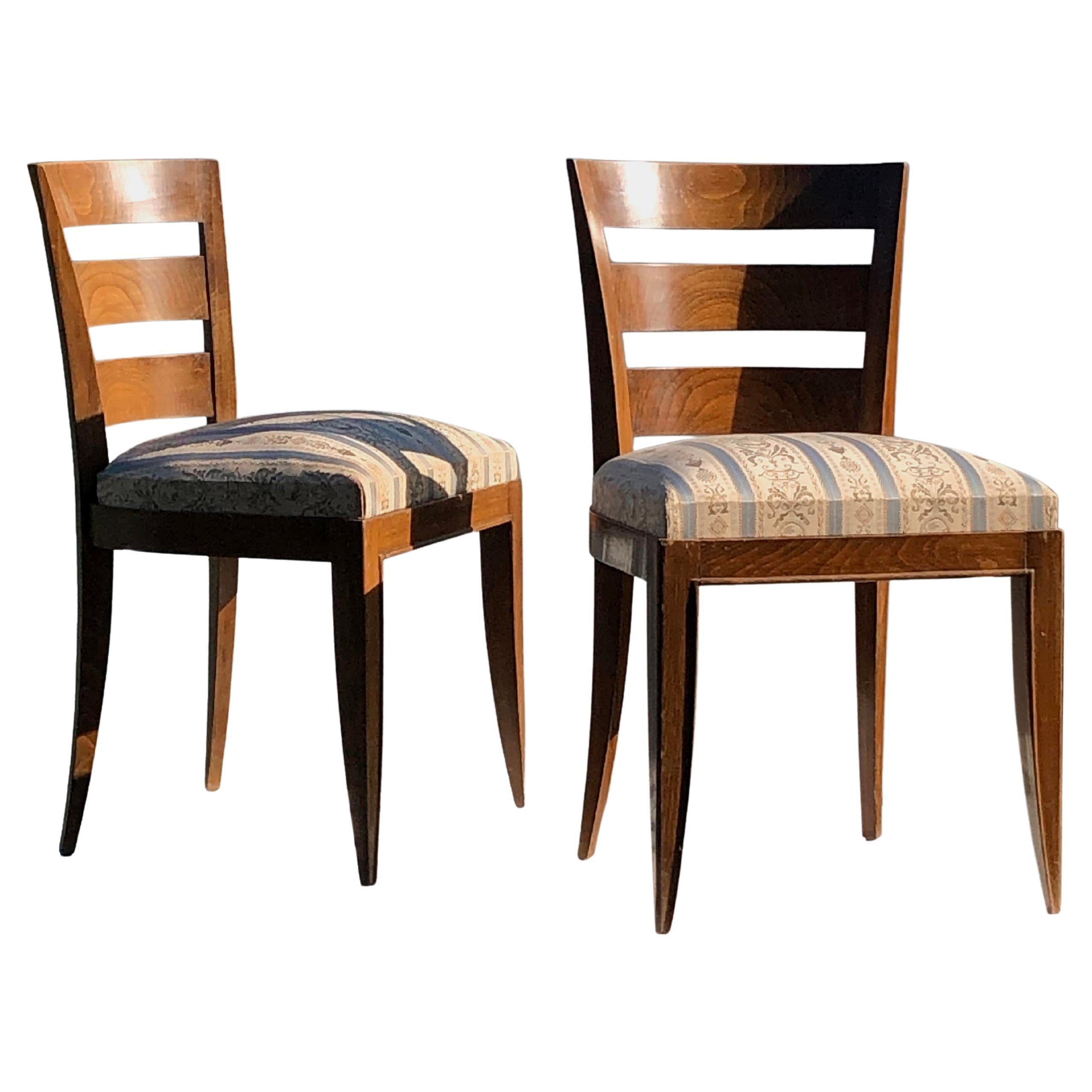 Set of 2 ART-DECO NEOCLASSIC CHAIRS by JEAN PASCAUD France 1930