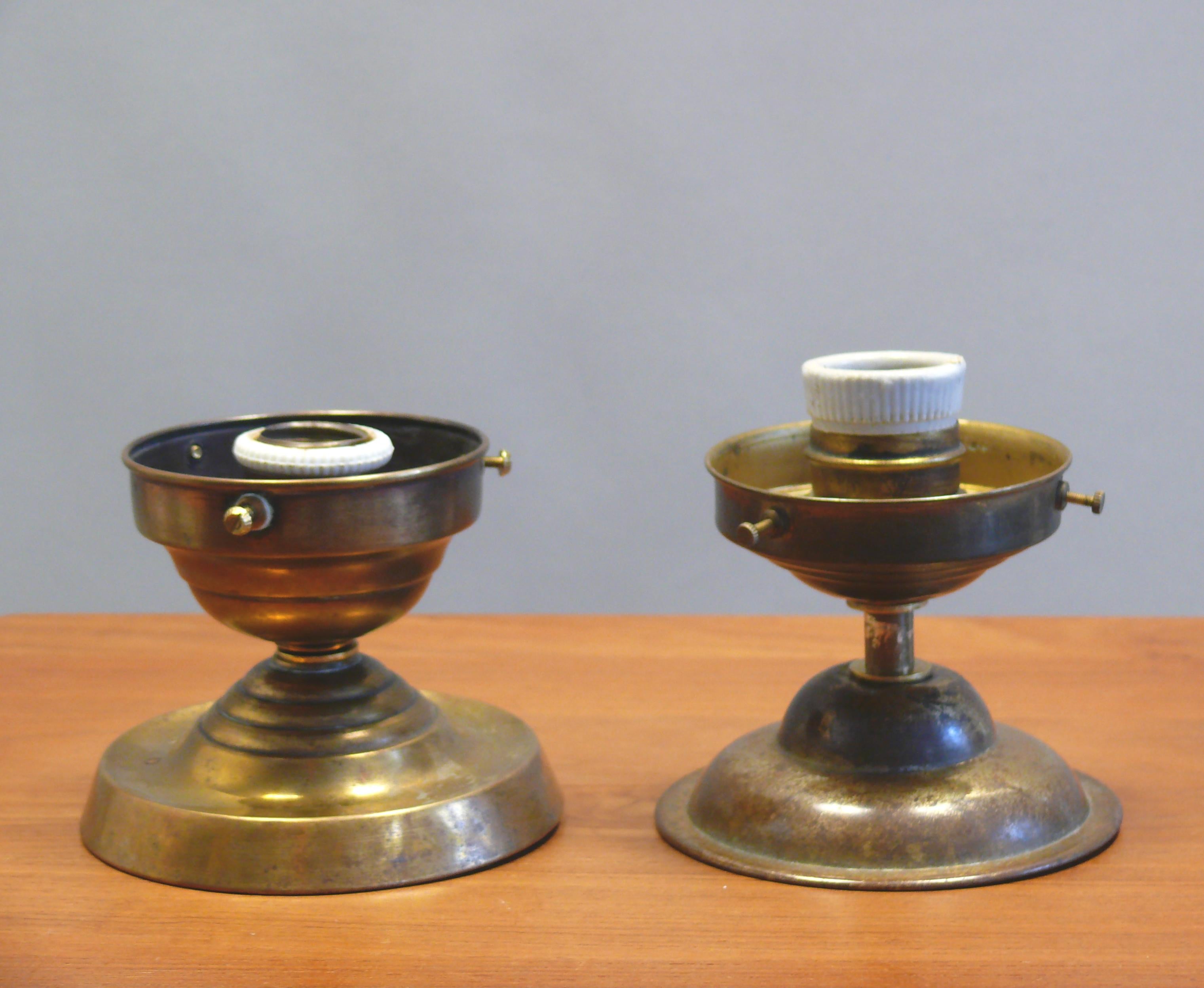 Verre Set of 2 Art Déco Pendant Lights With Marbled Glass, 1930s en vente