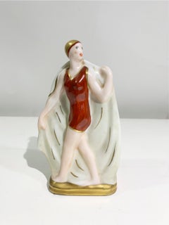 Set von 2 Art-Déco-Porzellanfiguren, signiert Amelin - Rauche / „Limoges France“