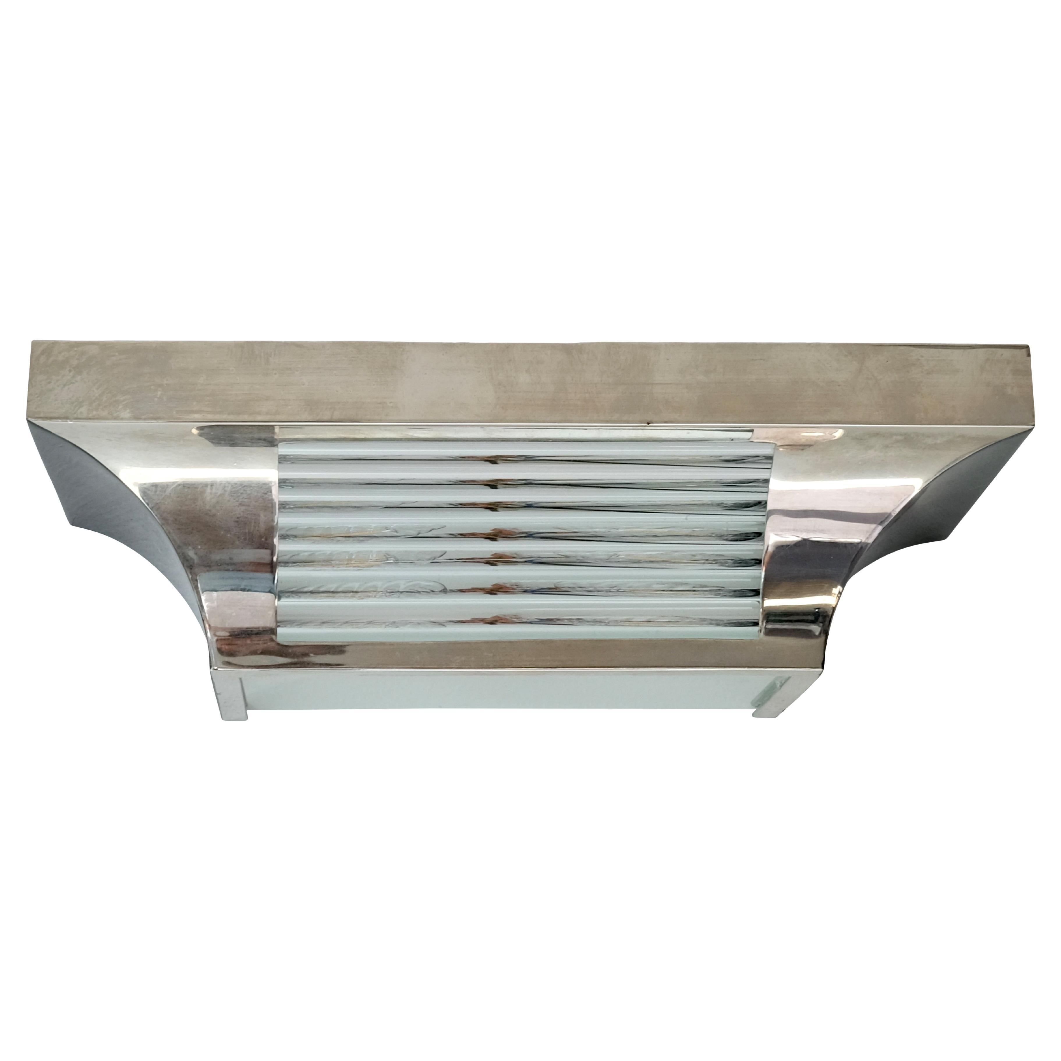 Set of 2 Art Deco Sconces in Chrome with Glass Rods, France 1930s