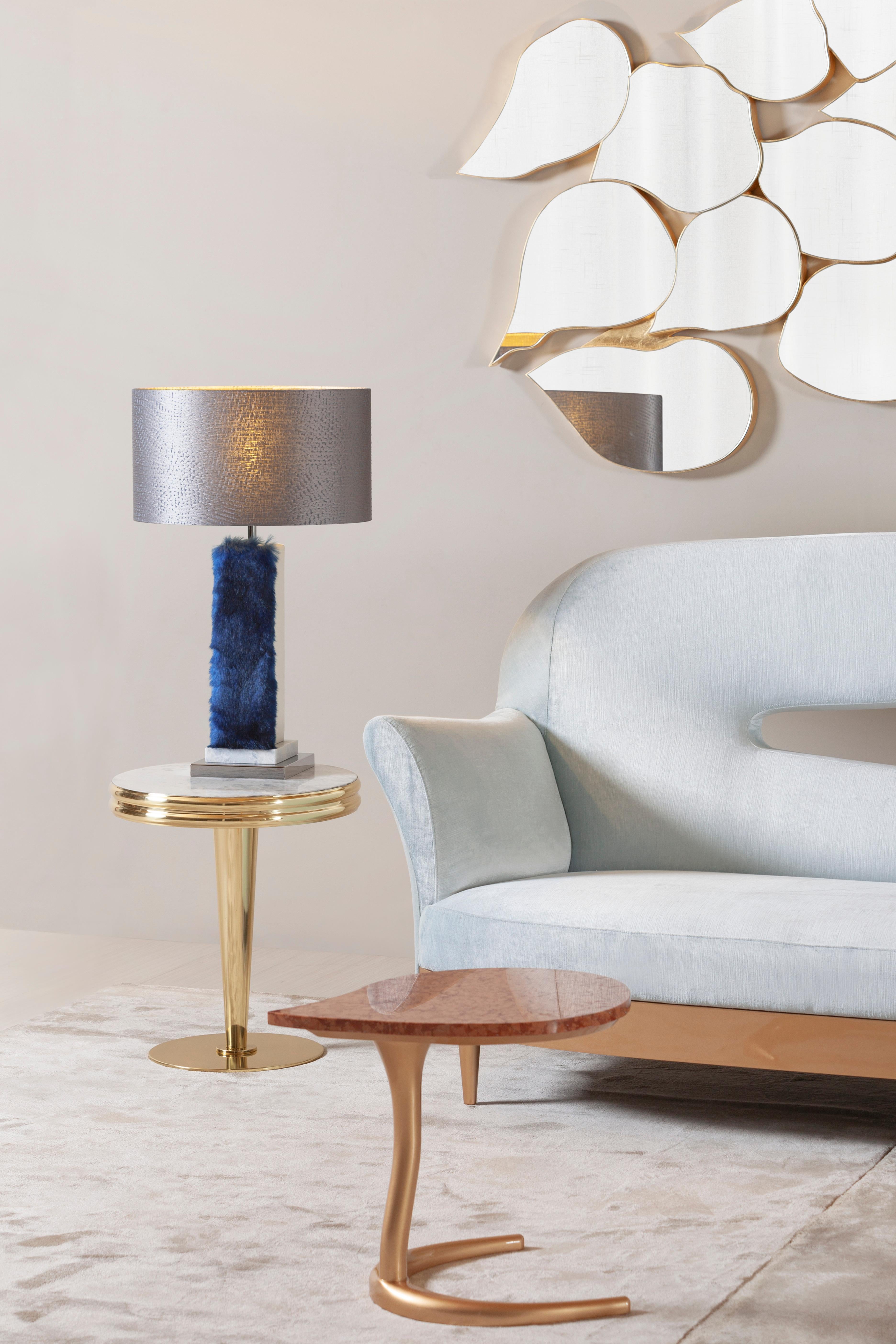 Set of 2 Simões table lamps, modern collection, handcrafted in Portugal - Europe by GF Modern.

Simões is an elegant table lamp and an attractive addition to a modern home. The Blue Crystal marble and stainless steel gracefully combine with the blue