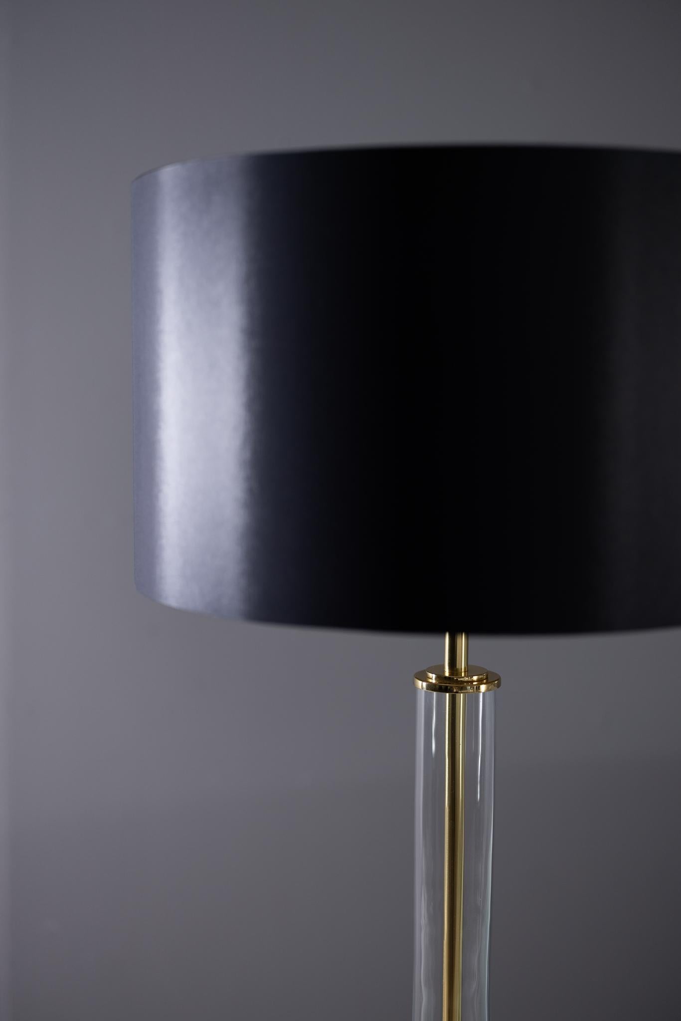 Set of 2 Art Deco Table Lamps, Vaz Table Lamp, Black Shade, Handmade in Portugal For Sale 2