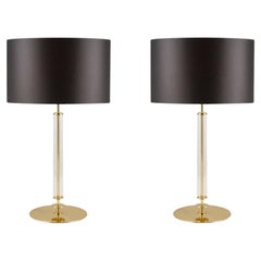 Set of 2 Art Deco Table Lamps, Vaz Table Lamp, Black Shade, Handmade in Portugal