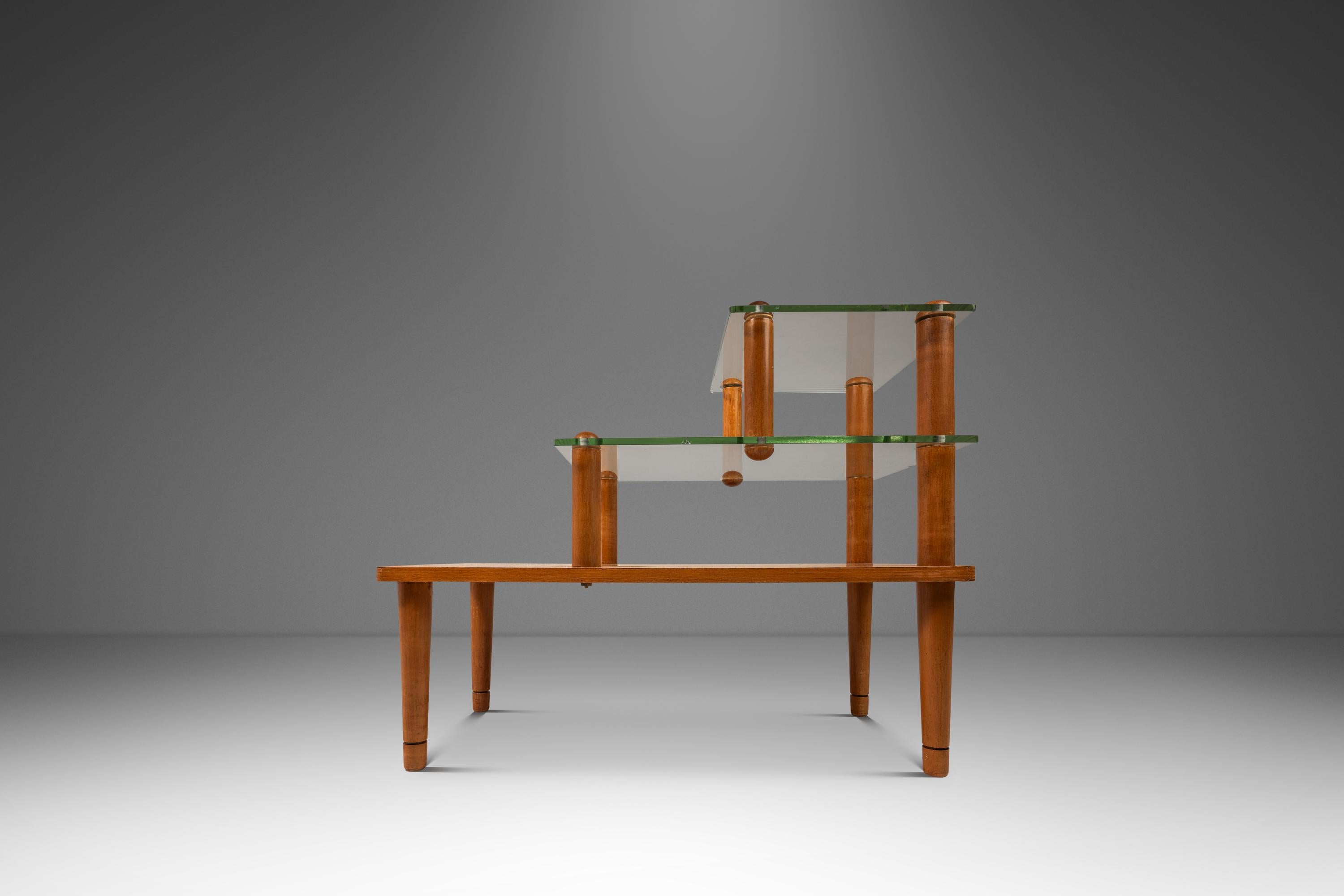 Verre Ensemble de 2 tables Art Déco à trois niveaux, Gilbert Rohde, Herman Miller, États-Unis, années 1930 en vente