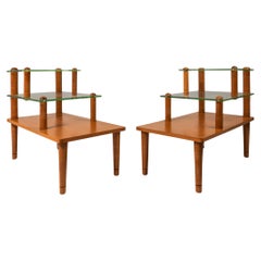 Satz von 2 dreistöckigen Art-Déco-Tischen, Gilbert Rohde, Herman Miller, USA, 1930er Jahre
