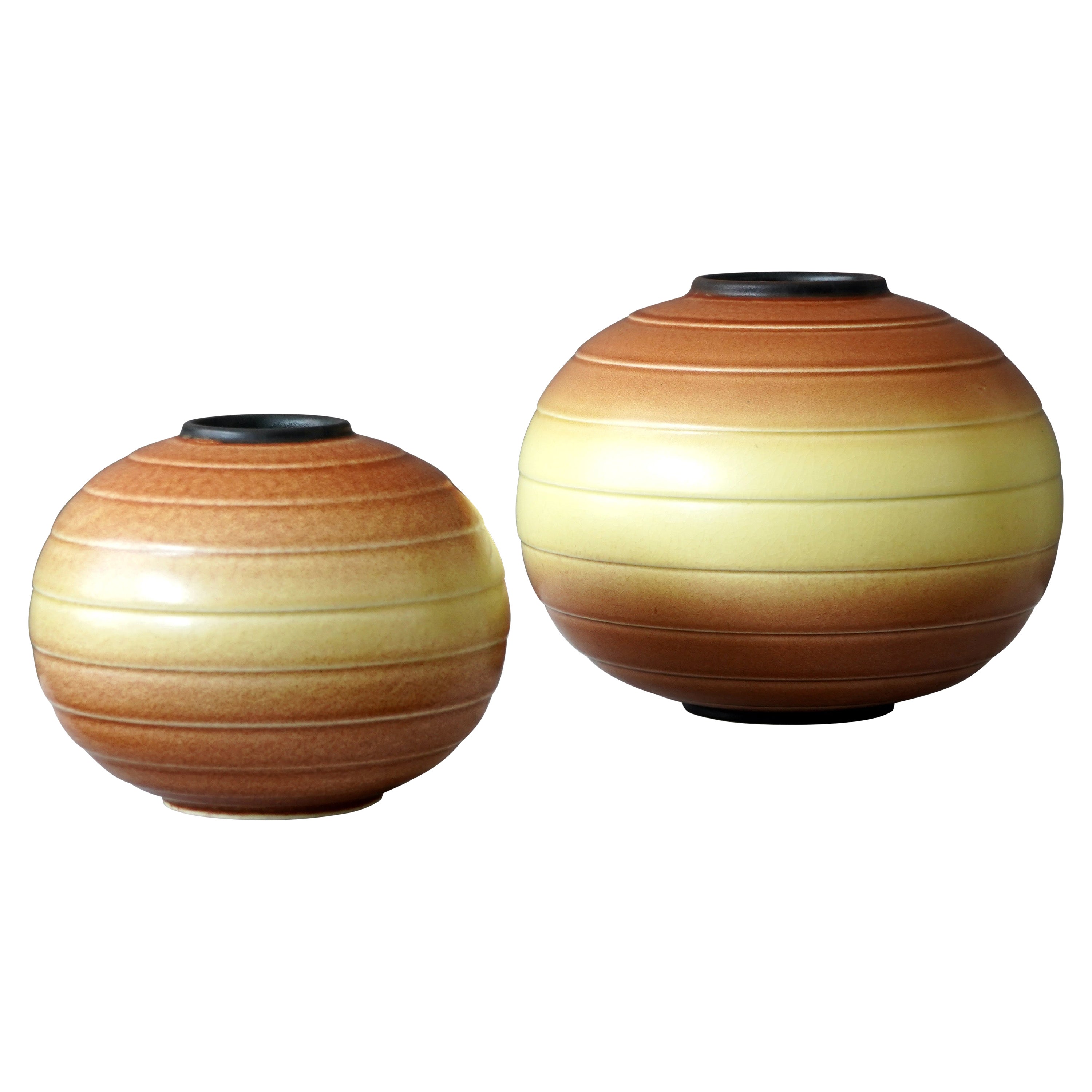 Set of 2 Art Deco Vases by Rörstrand, Sweden, 1930s