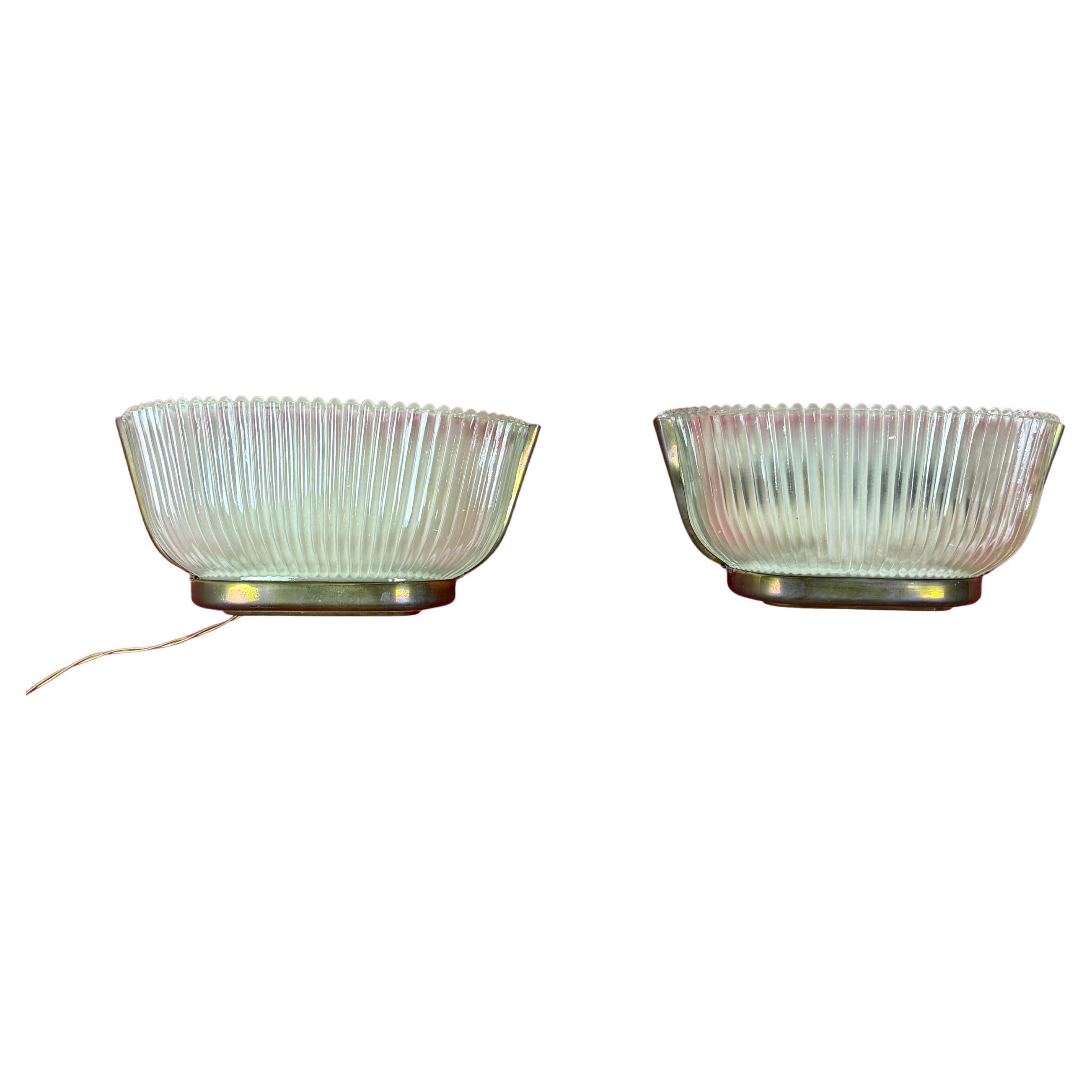 Juego de 2 lámparas de pared Art Déco atribuidas a Archimede Seguso, años 40 en venta