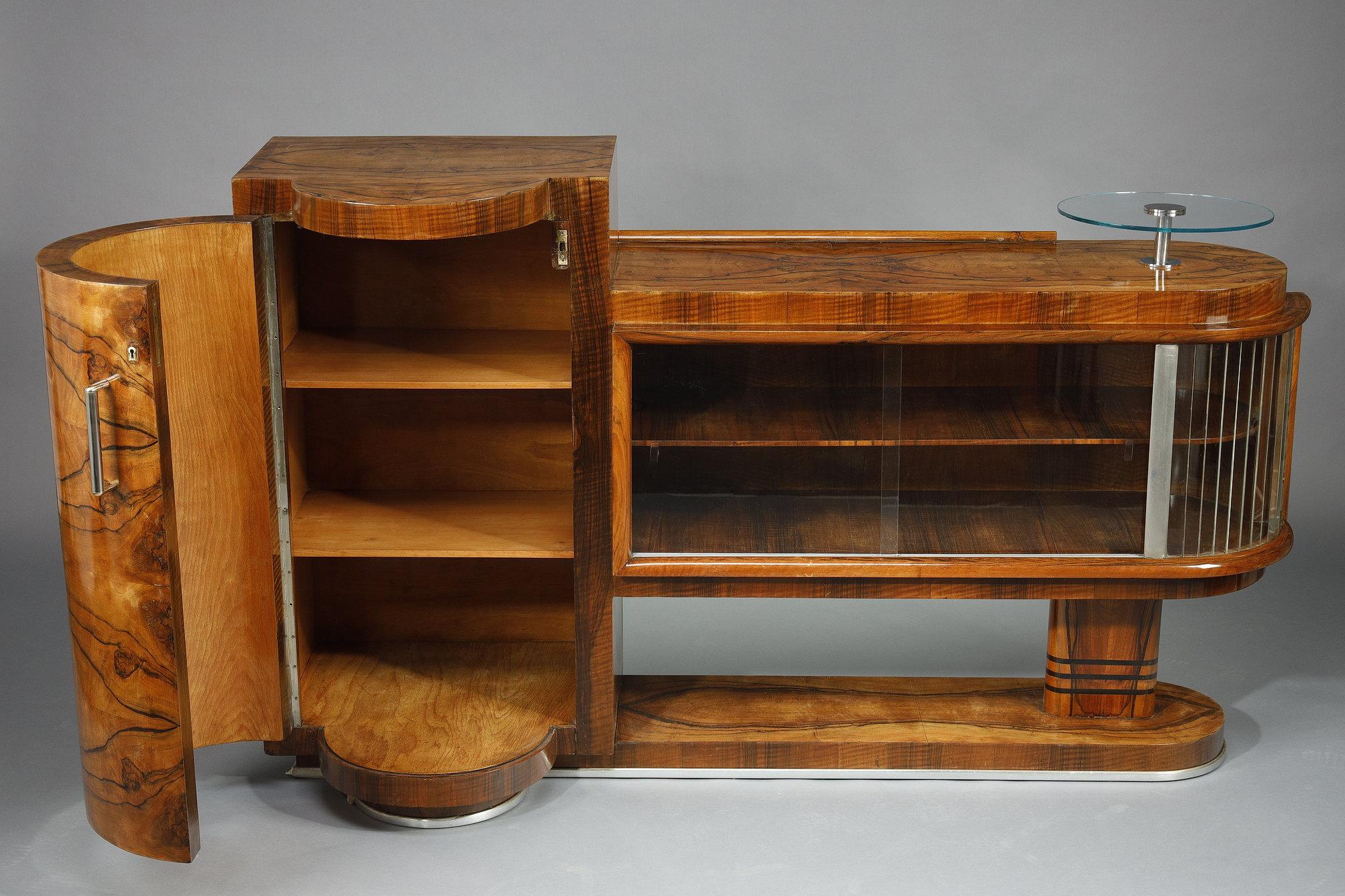Set di 2 armadi Art Déco in noce: un bar e una credenza in vendita 10