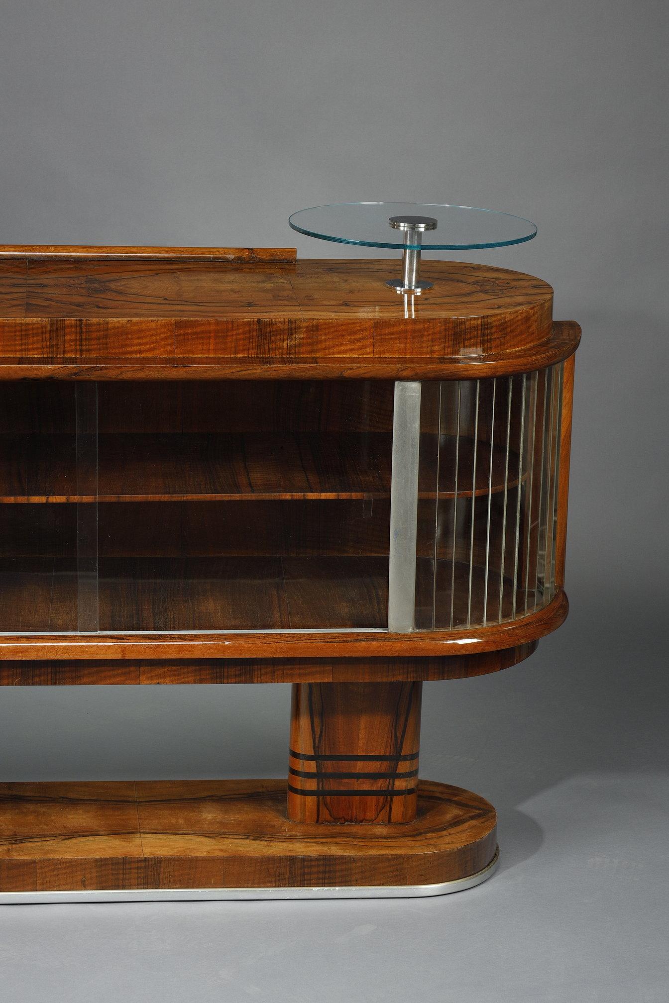 Set di 2 armadi Art Déco in noce: un bar e una credenza in vendita 12