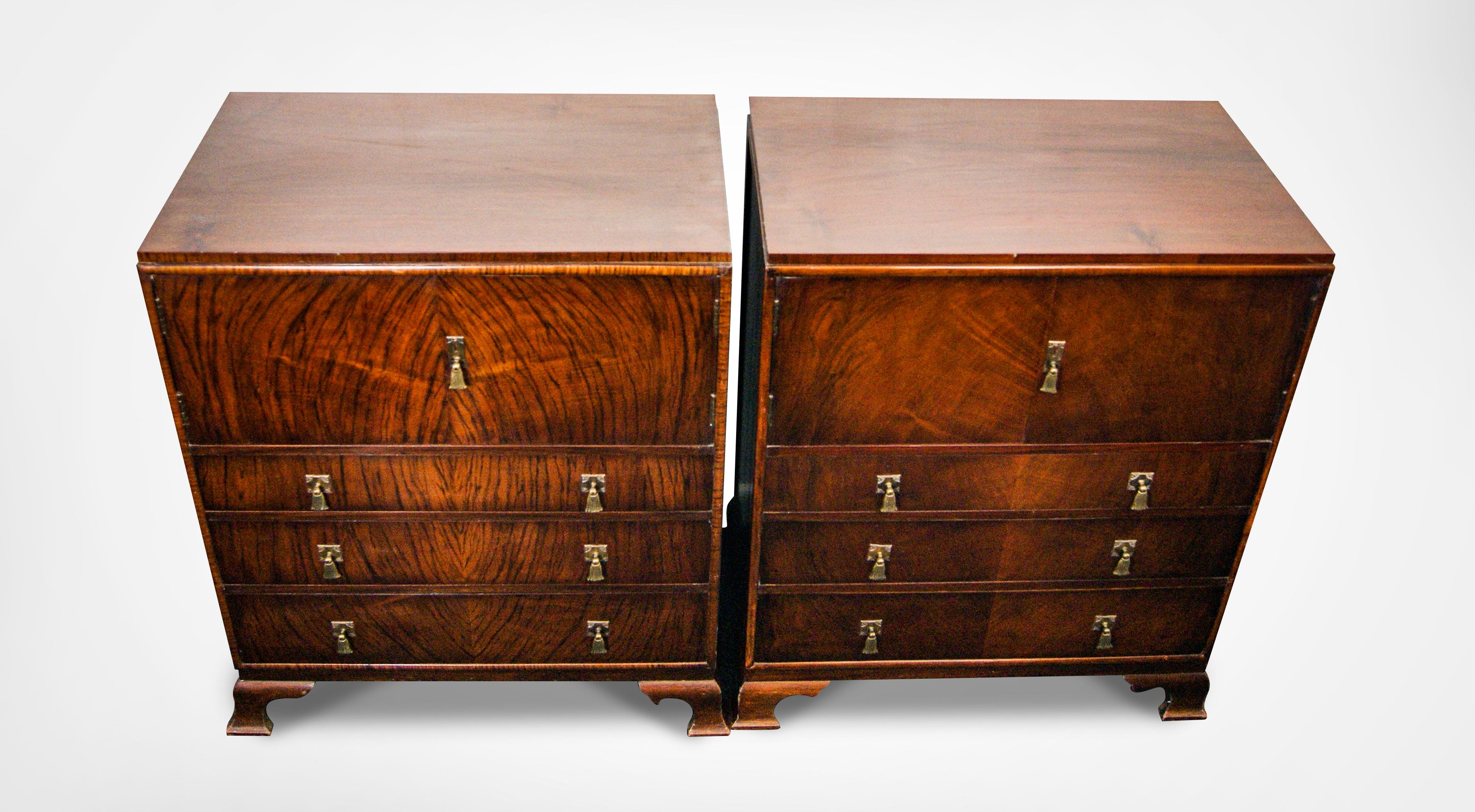 British Set of 2 Art Deco Waring and Gillow Chest of Drawers