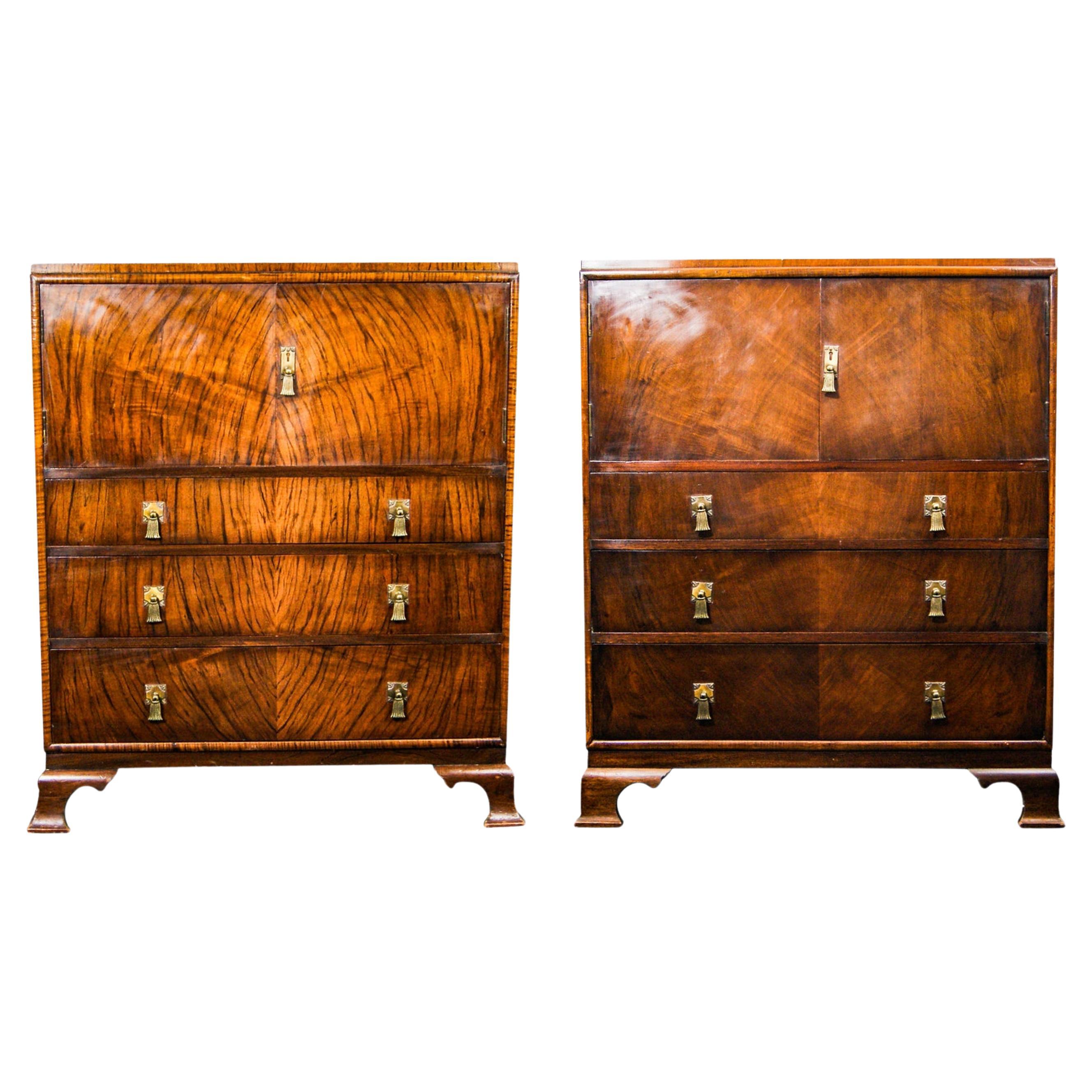 Set of 2 Art Deco Waring and Gillow Chest of Drawers For Sale