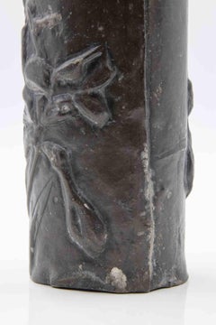 Set of 2 Art Nouveau Pewter Vases, Italy, Early 20th Century