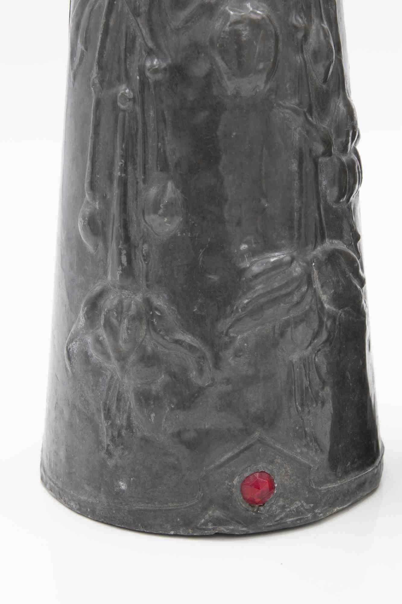 Set di 2 vasi in peltro Art Nouveau, Italia, inizio XX secolo In condizioni buone in vendita a Roma, IT