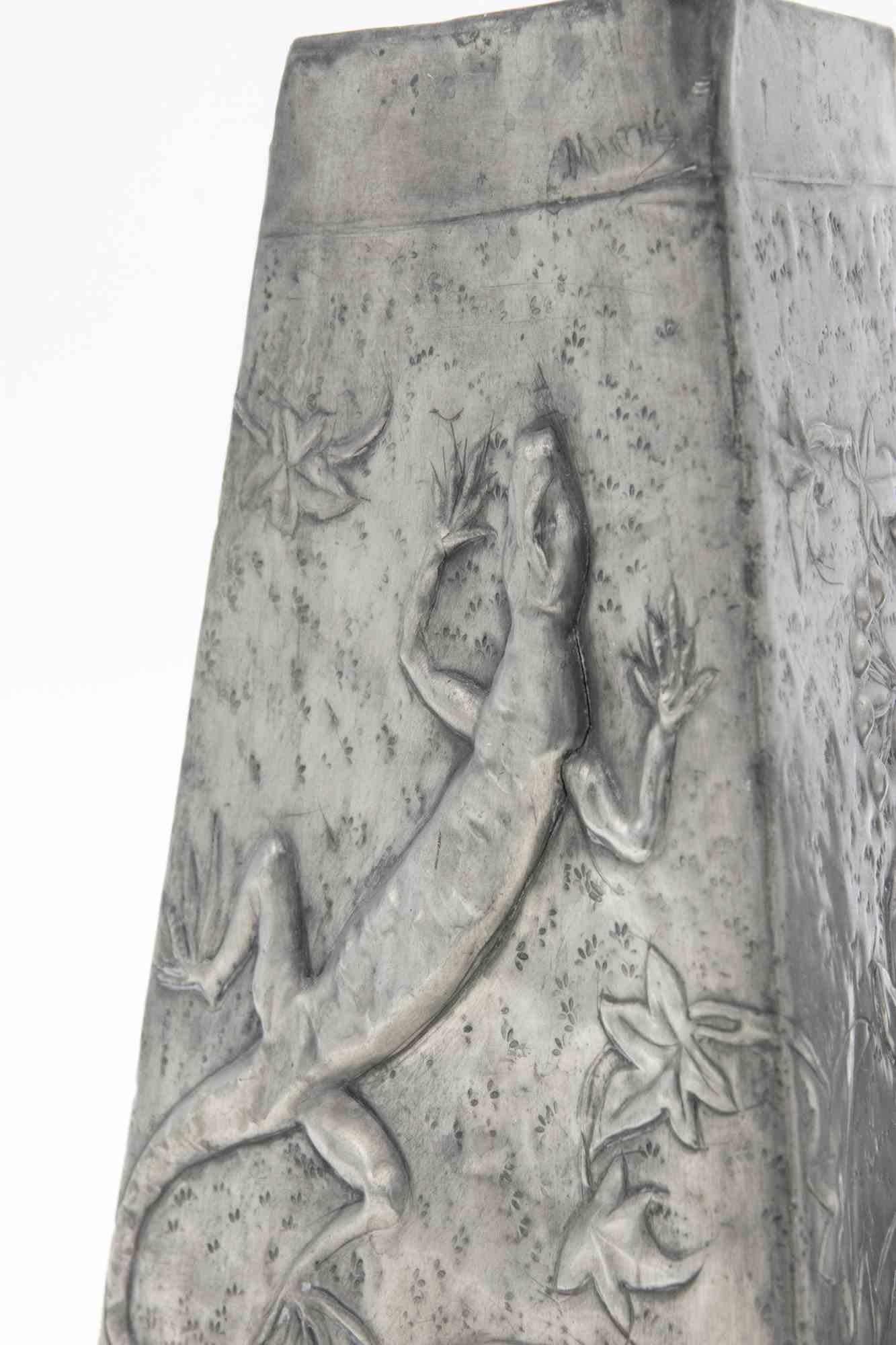 Peltro Set di 2 vasi in peltro Art Nouveau, Italia, inizio XX secolo in vendita