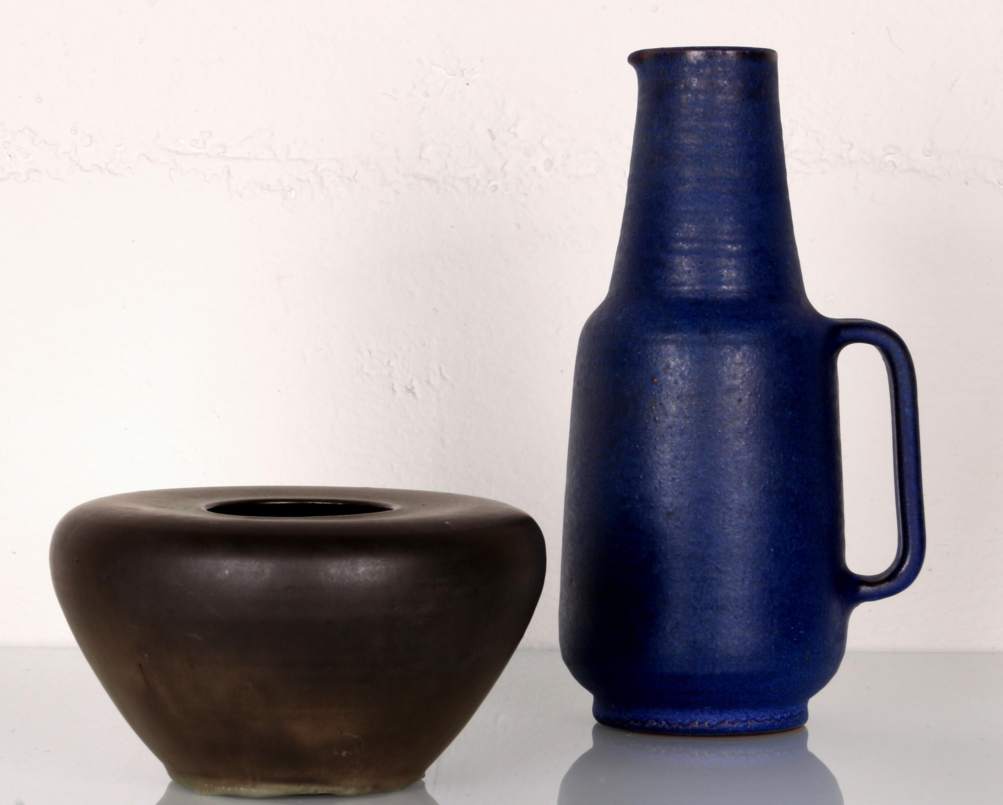 SET of 2 art pottery Vases late 60s by Barbara Lampe :: Anton Lang Oberammergau For Sale 10