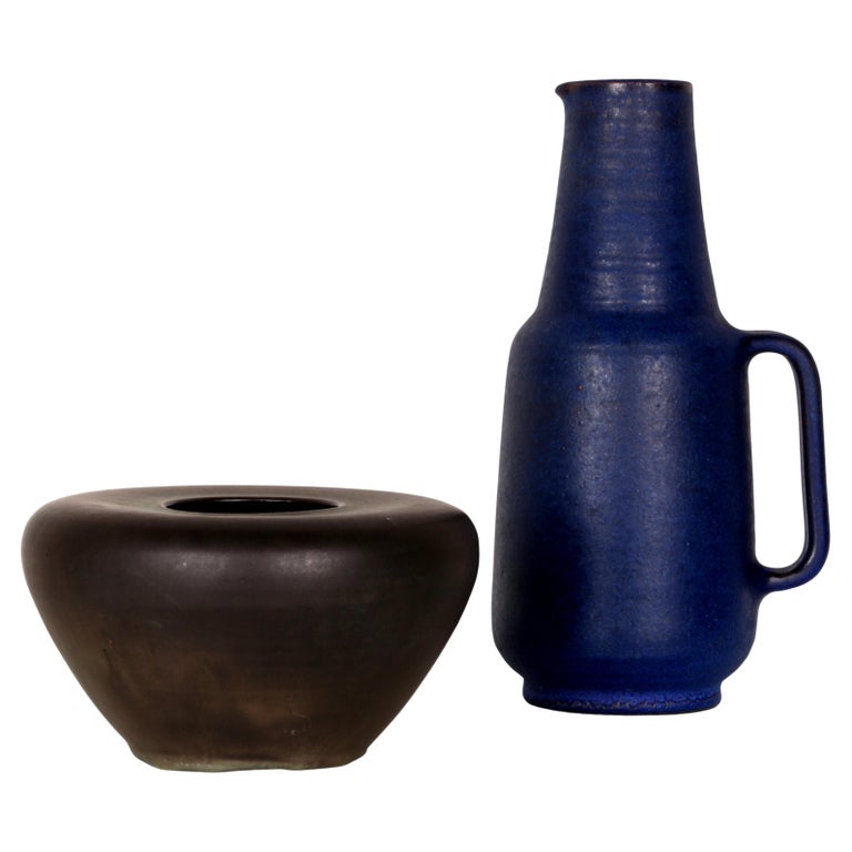 SET von 2 Vasen aus Keramik Ende der 60er Jahre von Barbara Lampe :: Anton Lang Oberammergau im Angebot bei 1stDibs Deutschland