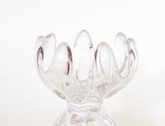Set of 2 Art Vannes Crystal Candle Holders Mid Century Tea Lights, 1960s France