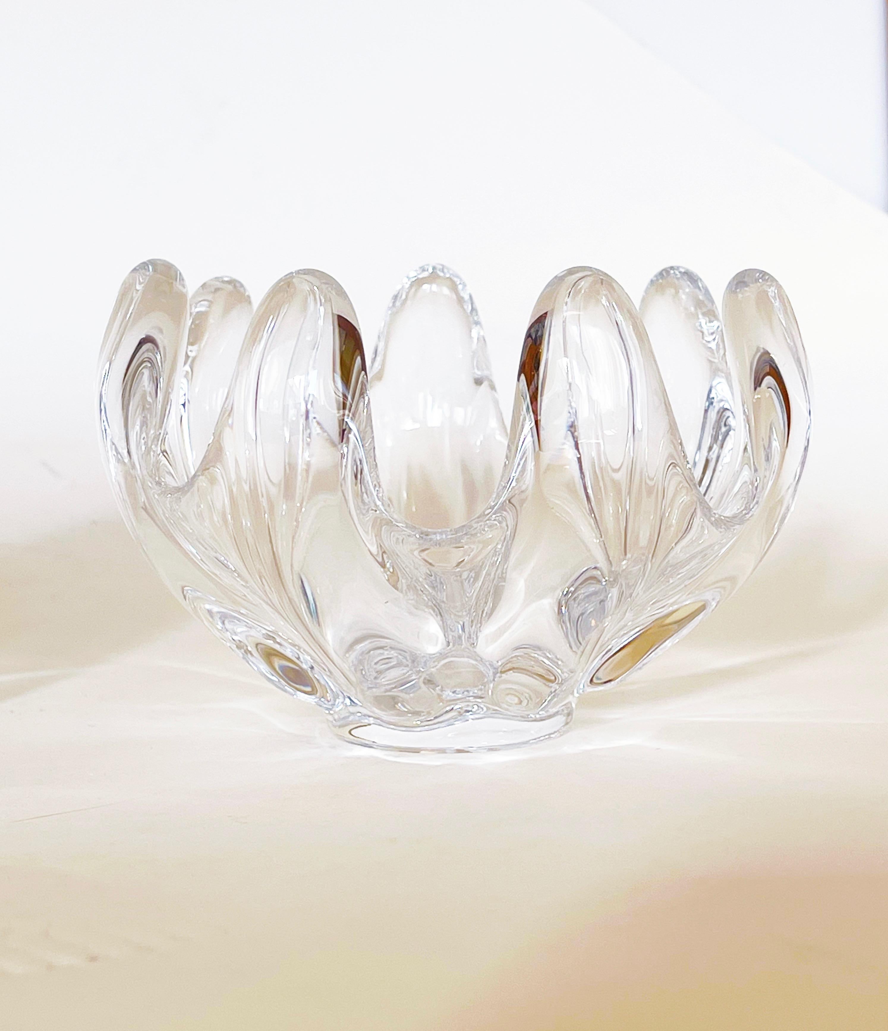 2er-Set Art Vannes Kristall-Kerzenständer Mid Century Teelichter, 1960er Frankreich (Moderne der Mitte des Jahrhunderts) im Angebot