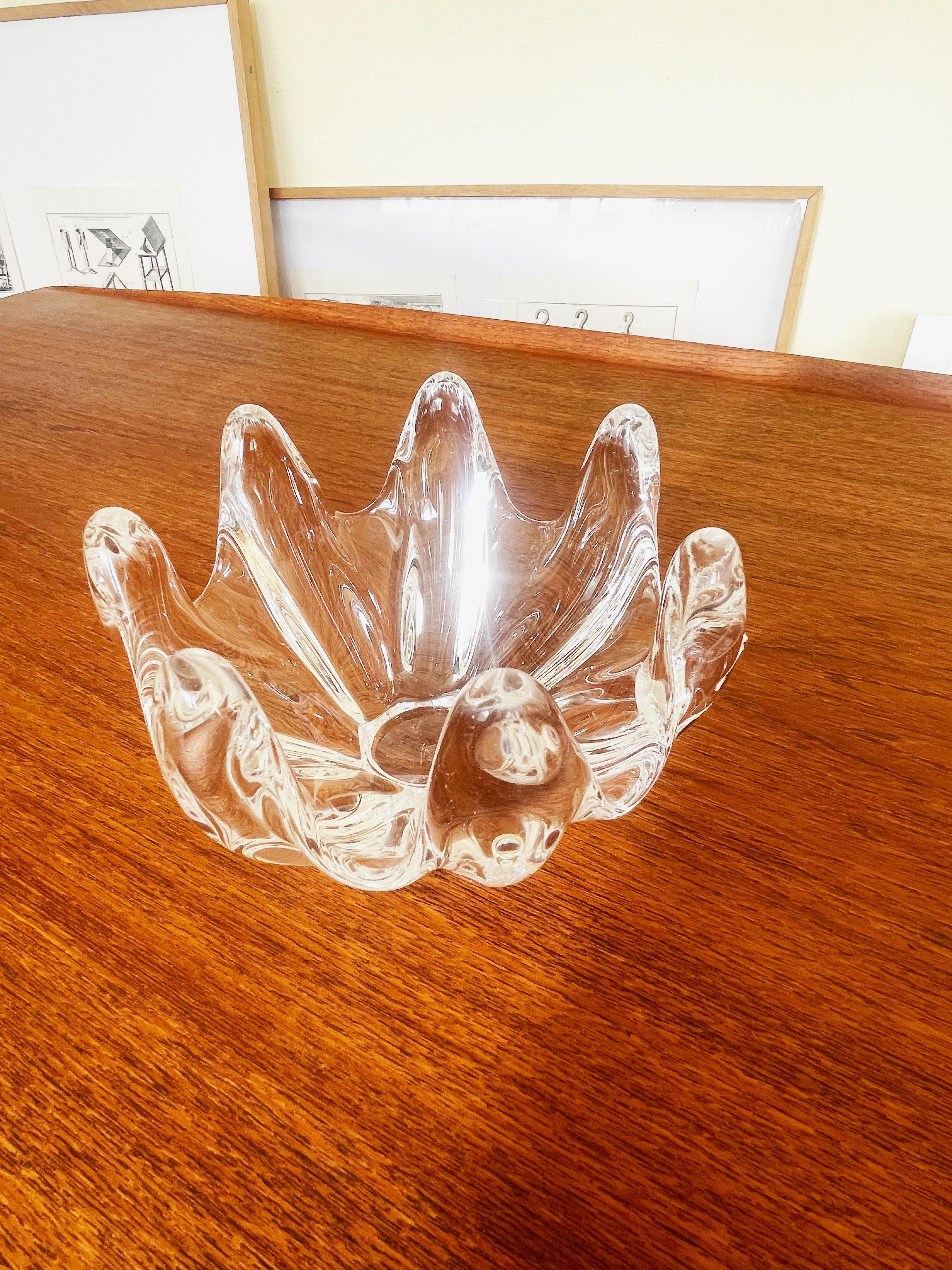 2er-Set Art Vannes Kristall-Kerzenständer Mid Century Teelichter, 1960er Frankreich (20. Jahrhundert) im Angebot