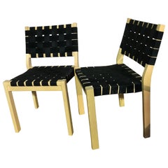 Set of 2 Artek Black 611 Chairs