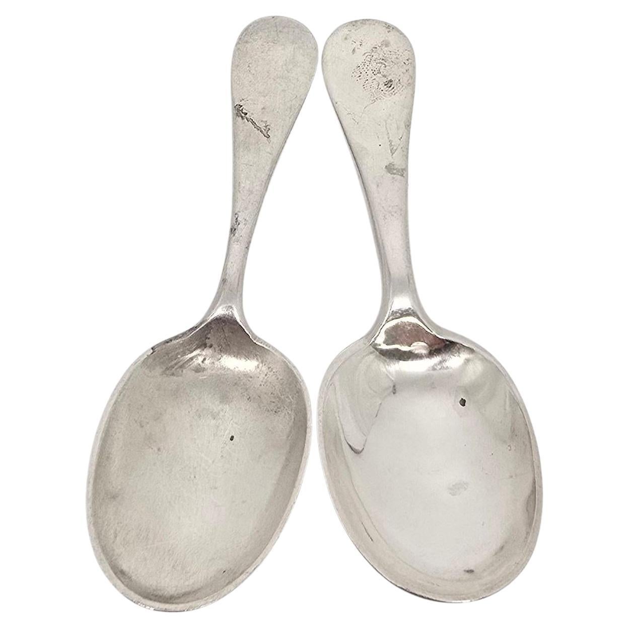 Set di 2 cucchiai per bambini Arthur Stone in argento Sterling Arts & Crafts #23224 in vendita