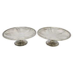 Set of 2 Arthur Stone Sterling Silver Pedestal Footed Dishes #23334
