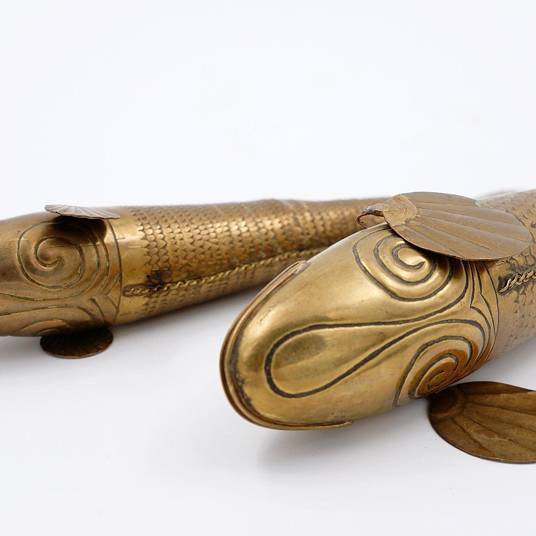 Set of 2 articulated Fish sculptures on stand - 20th For Sale 5