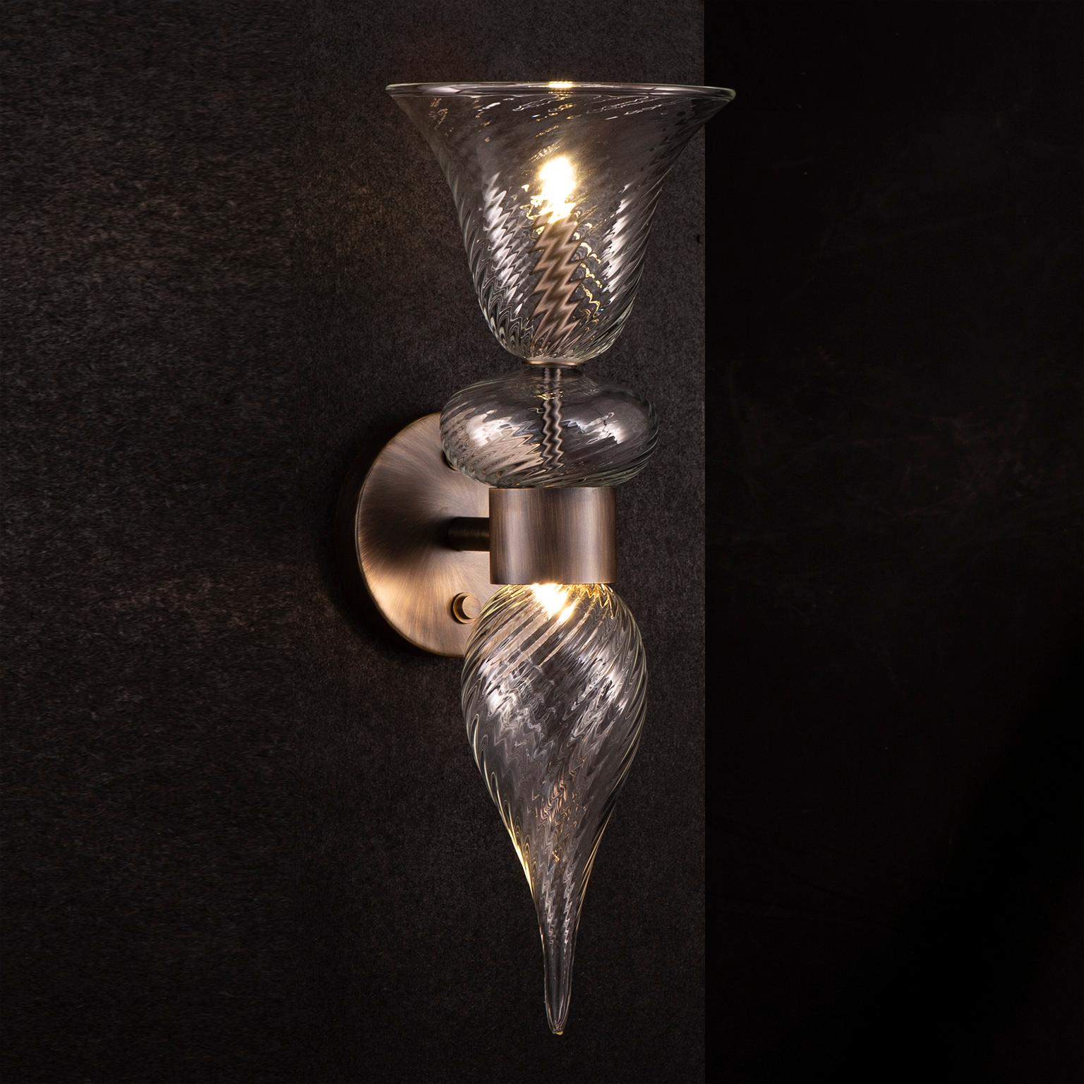 2er-Set Artistic Wandleuchter aus geripptem Murano-Kristallglas Heritage von Multiforme

Das Design der Collection'S Heritage ist, wie der Name schon sagt, ein Beleuchtungswerk, das an die Tradition anknüpft, gleichzeitig aber auch in die Zukunft