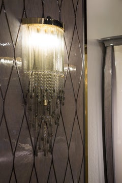 Set of 2 Artistic sconces Dancer Grey Murano Glass by Multiforme