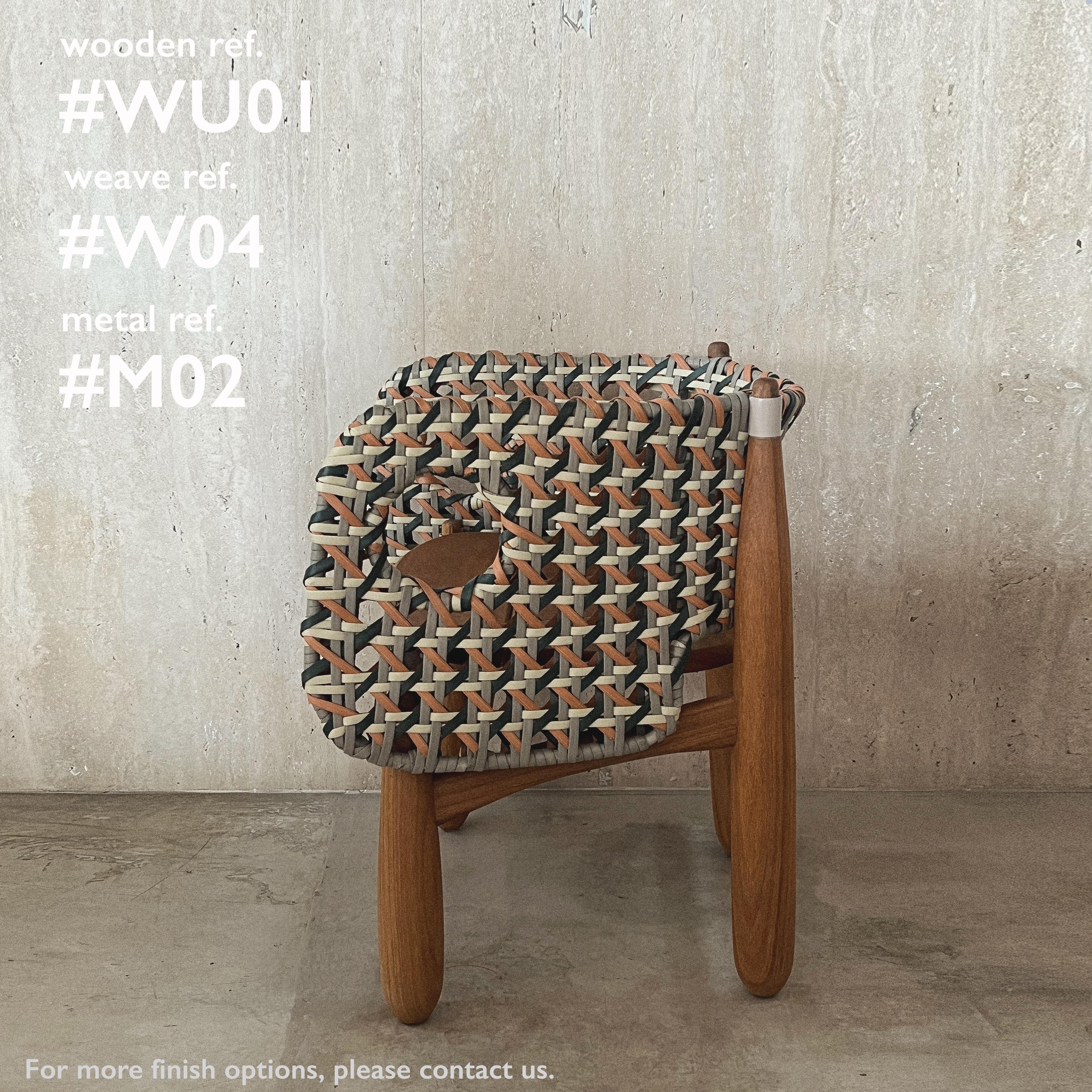 Brazilian Set of 2 Aruanã Armchairs outdoor in Solid Wood, Artisanal Tec Sustainable. For Sale