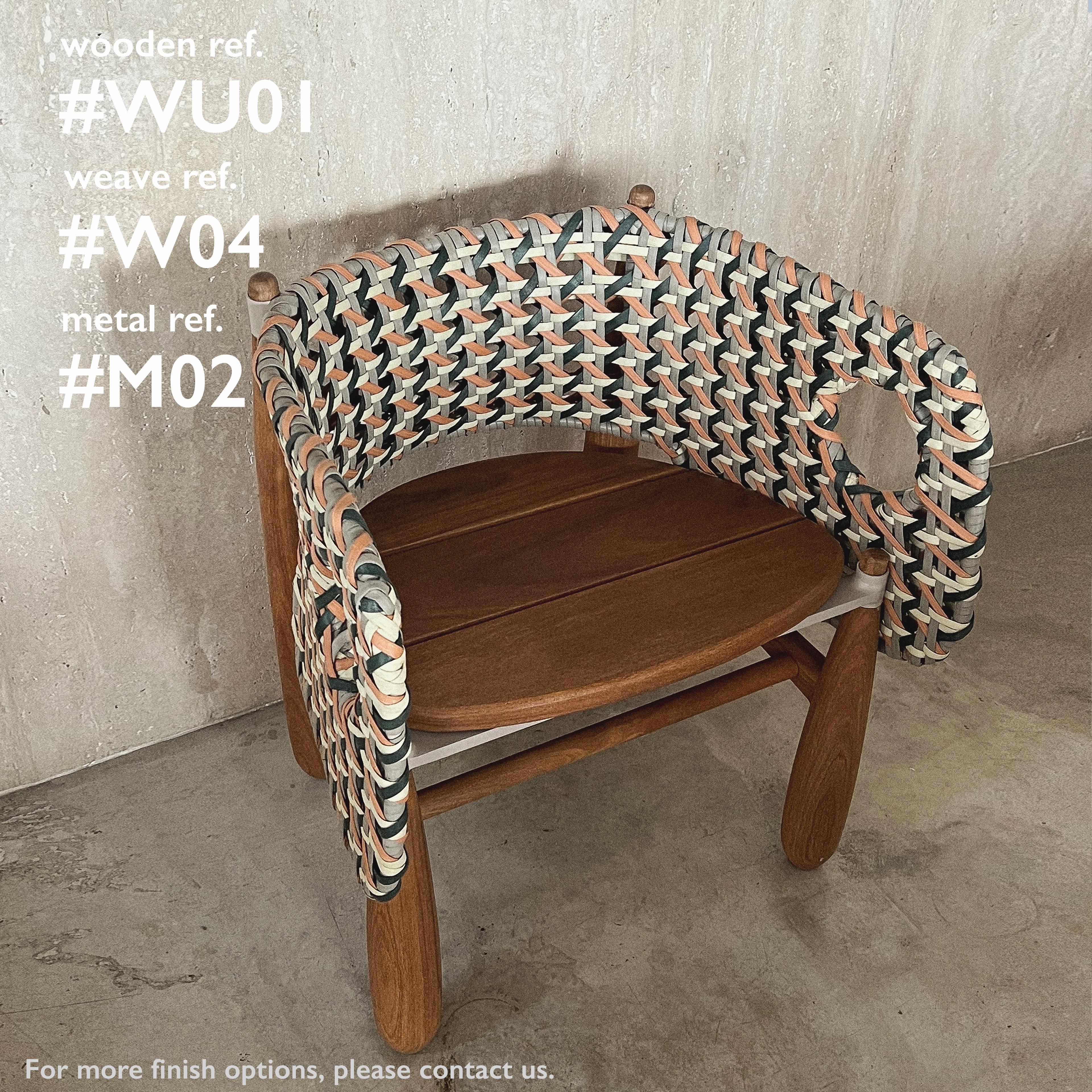 Contemporary Set of 2 Aruanã Armchairs outdoor in Solid Wood, Artisanal Tec Sustainable. For Sale