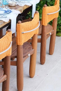 Set of 2 Aruanã chairs outdoor in Solid Wood, Artisanal Techniques Sustainable.