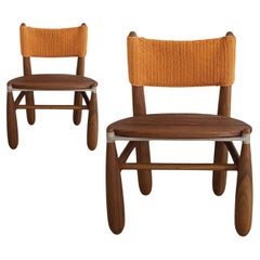 Set of 2 Aruanã chairs outdoor in Solid Wood, Artisanal Techniques Sustainable.