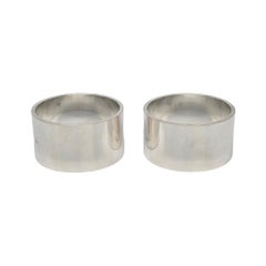 Lot de 2 anneaux de serviette en argent sterling Asprey & Co Limited London #19450