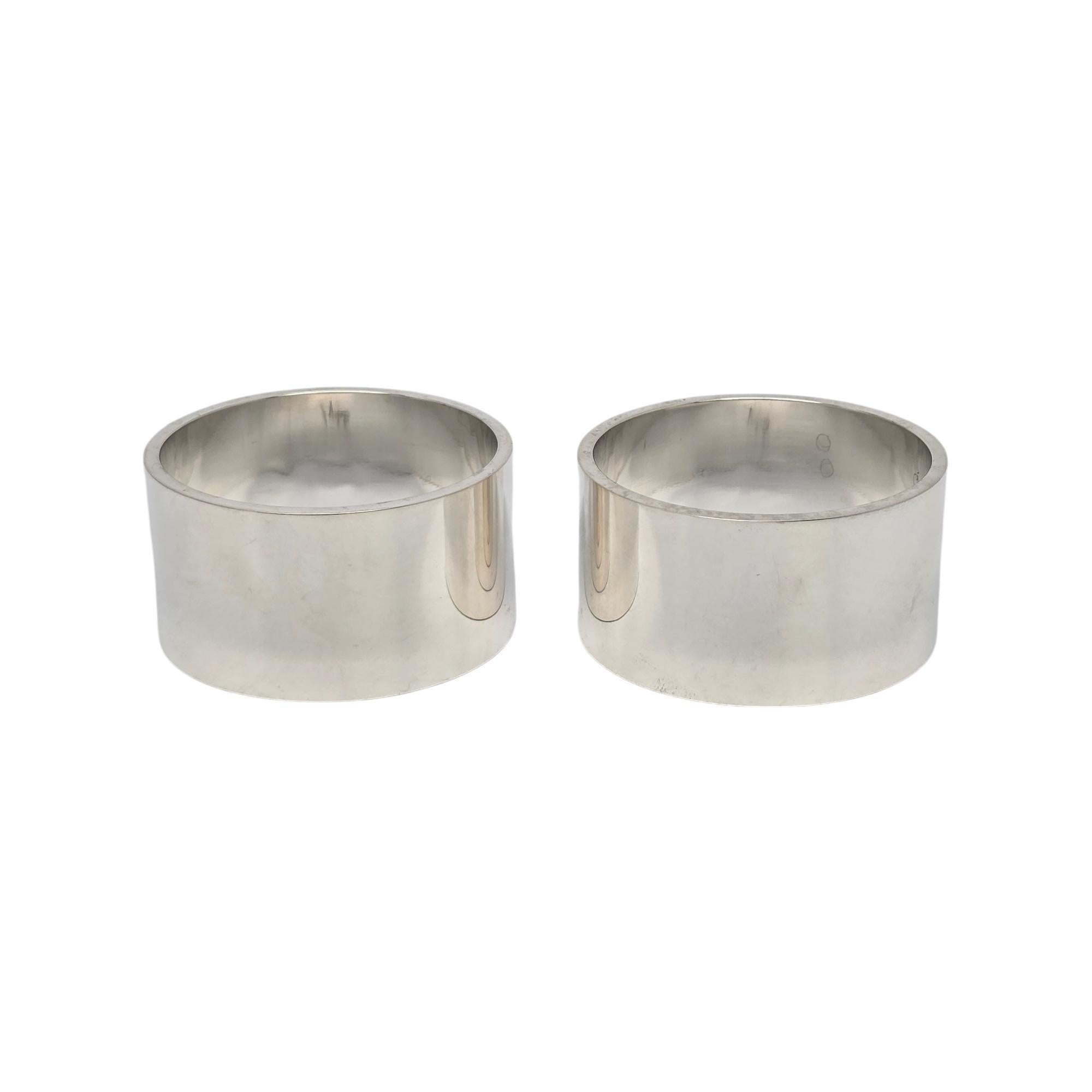 Lot de 2 anneaux de serviette en argent sterling Asprey & Co Limited London #19450 Bon état - En vente à Washington Depot, CT