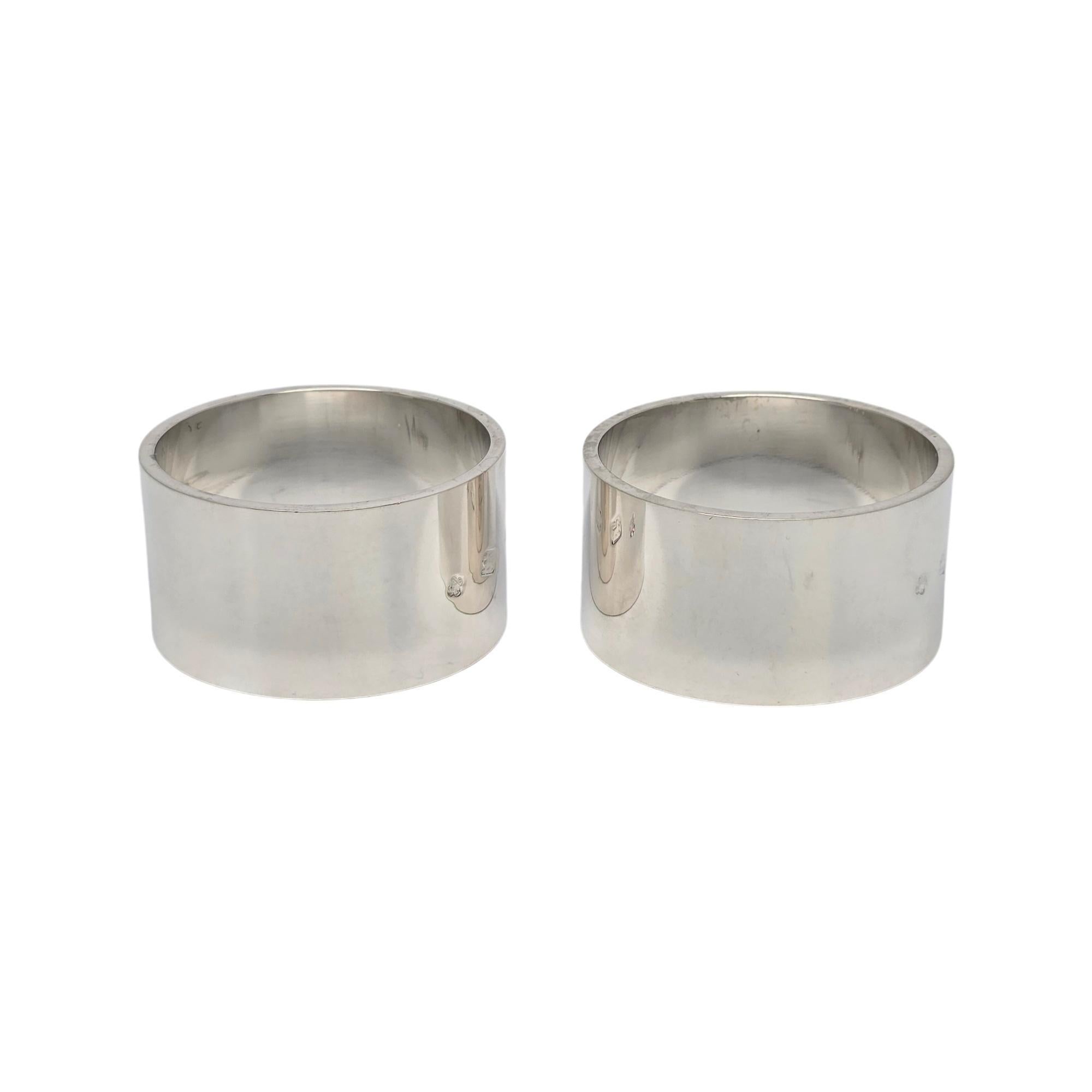 Lot de 2 anneaux de serviette en argent sterling Asprey & Co Limited London #19450 Unisexe en vente