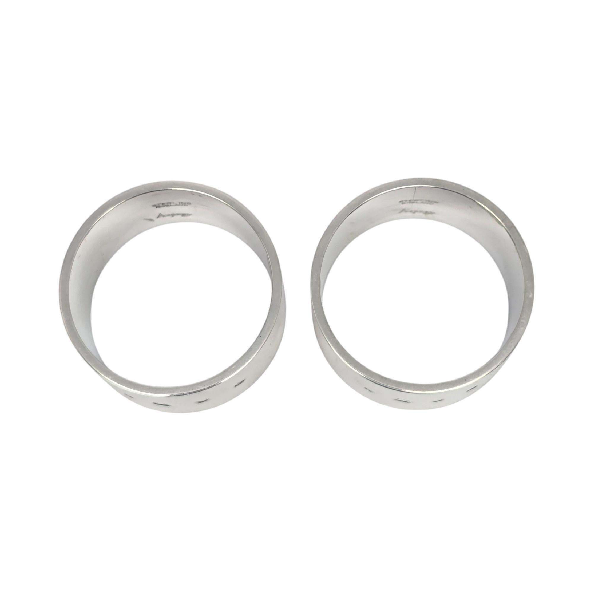 Lot de 2 anneaux de serviette en argent sterling Asprey & Co Limited London #19450 en vente 1