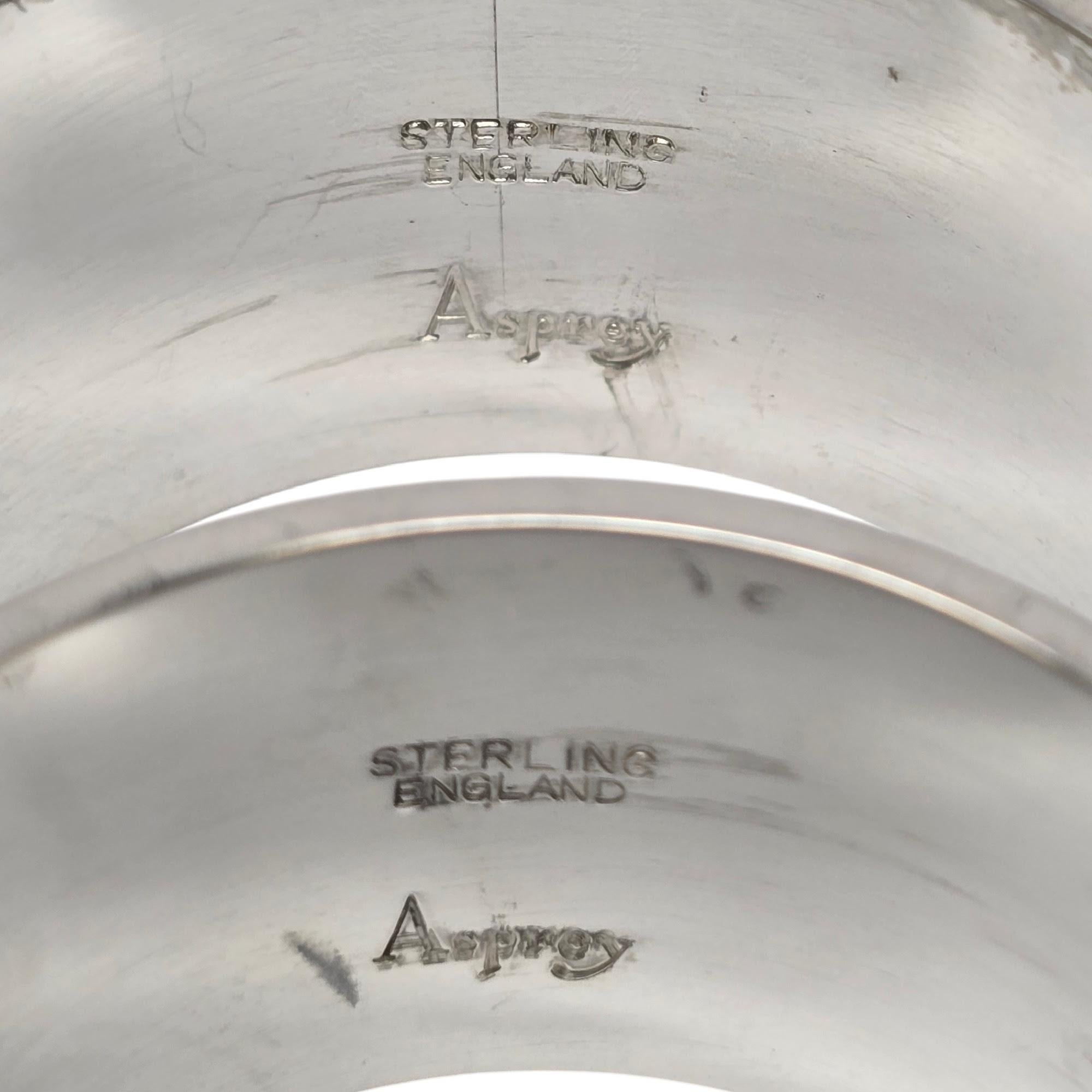 Lot de 2 anneaux de serviette en argent sterling Asprey & Co Limited London #19450 en vente 2