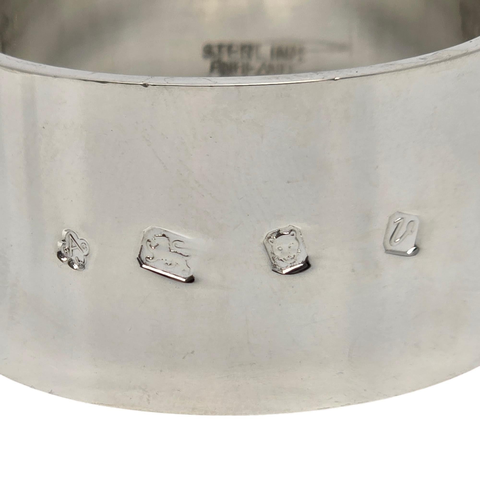 Lot de 2 anneaux de serviette en argent sterling Asprey & Co Limited London #19450 en vente 4