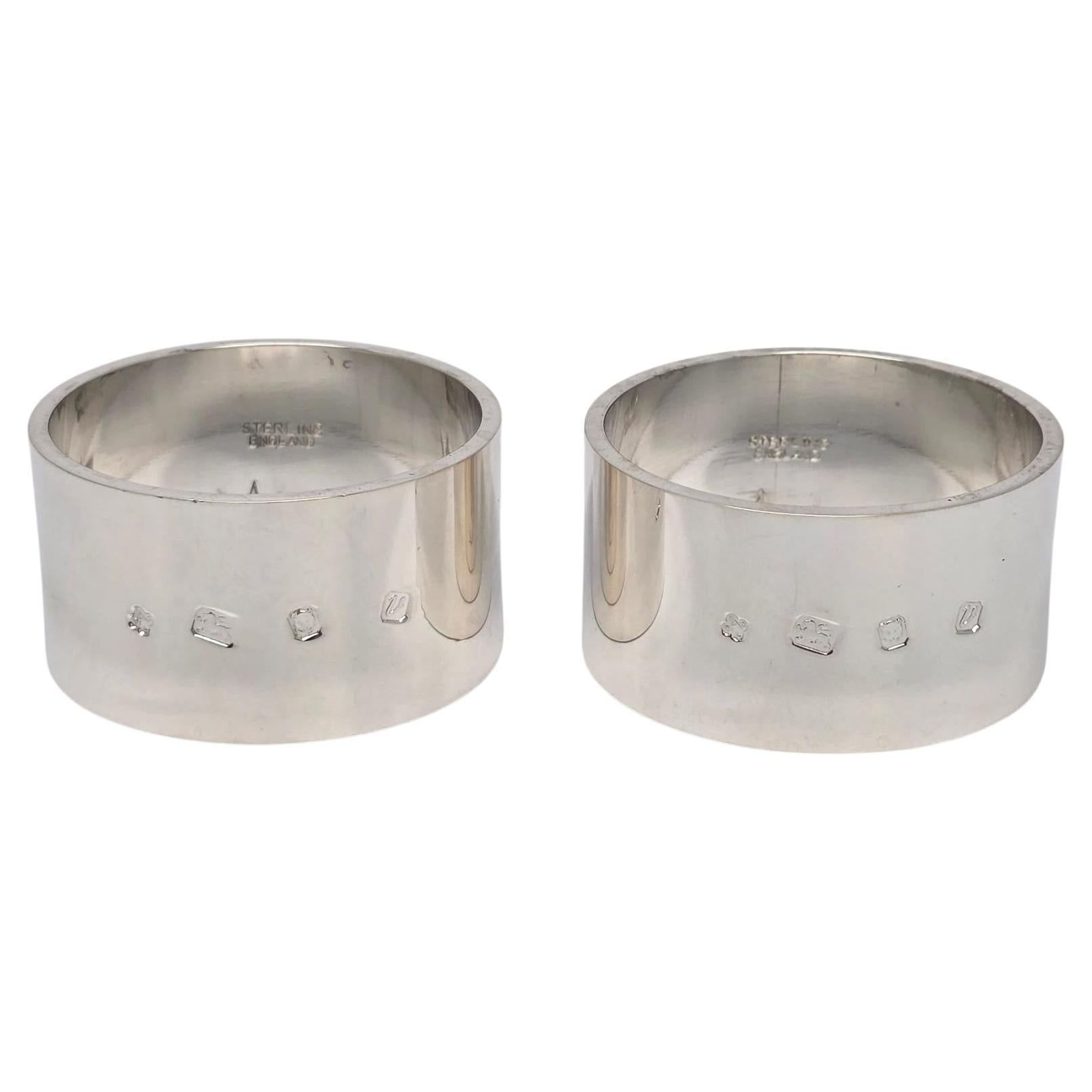 Lot de 2 anneaux de serviette en argent sterling Asprey & Co Limited London #19450 en vente