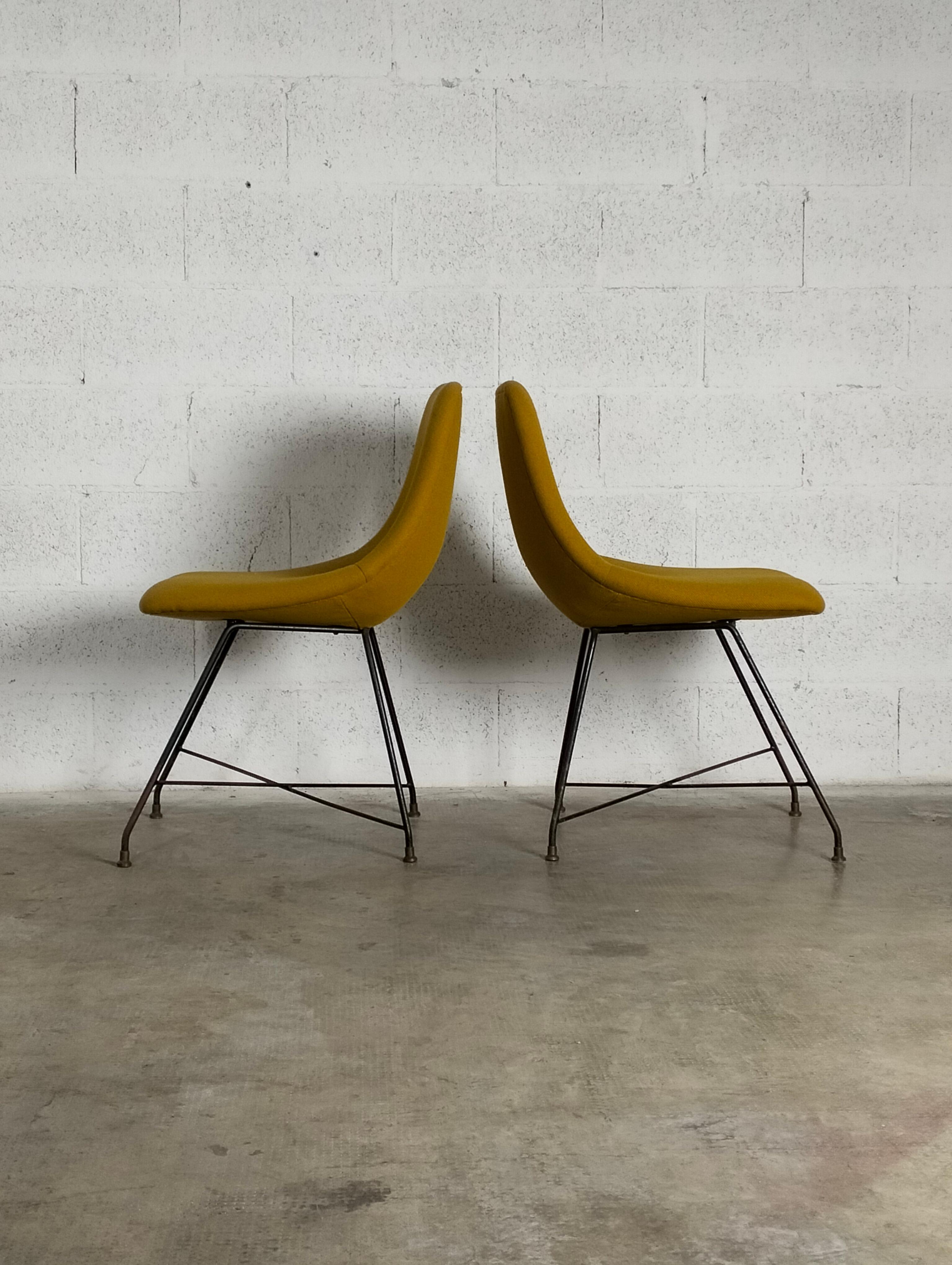 Metal Set of 2 Aster Chairs by Augusto Bozzi for Saporiti, ‘50'60 For Sale