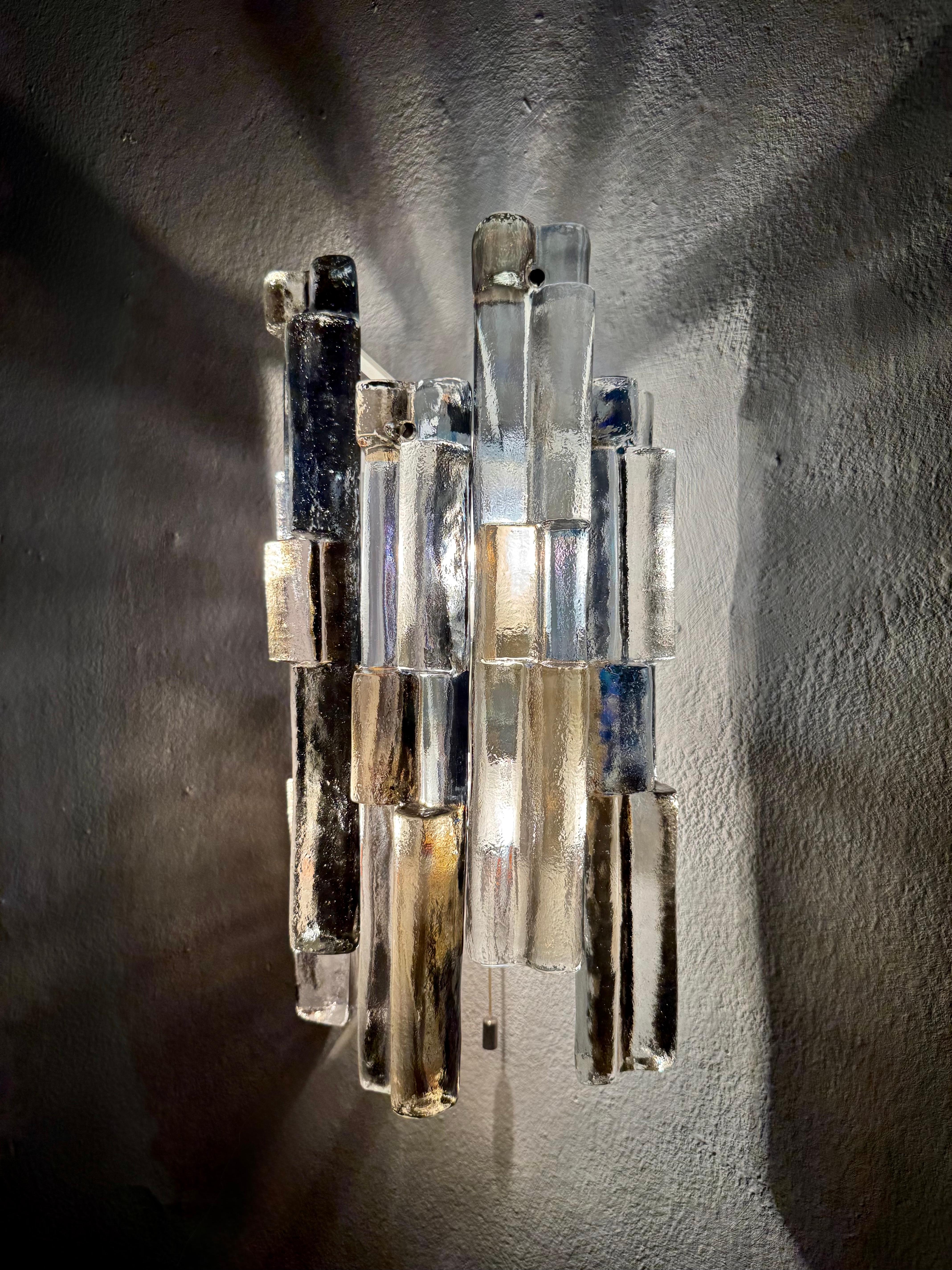 Set di 2 lampade da parete in vetro Austrian Ice di J&T. Kalmar in vendita 5
