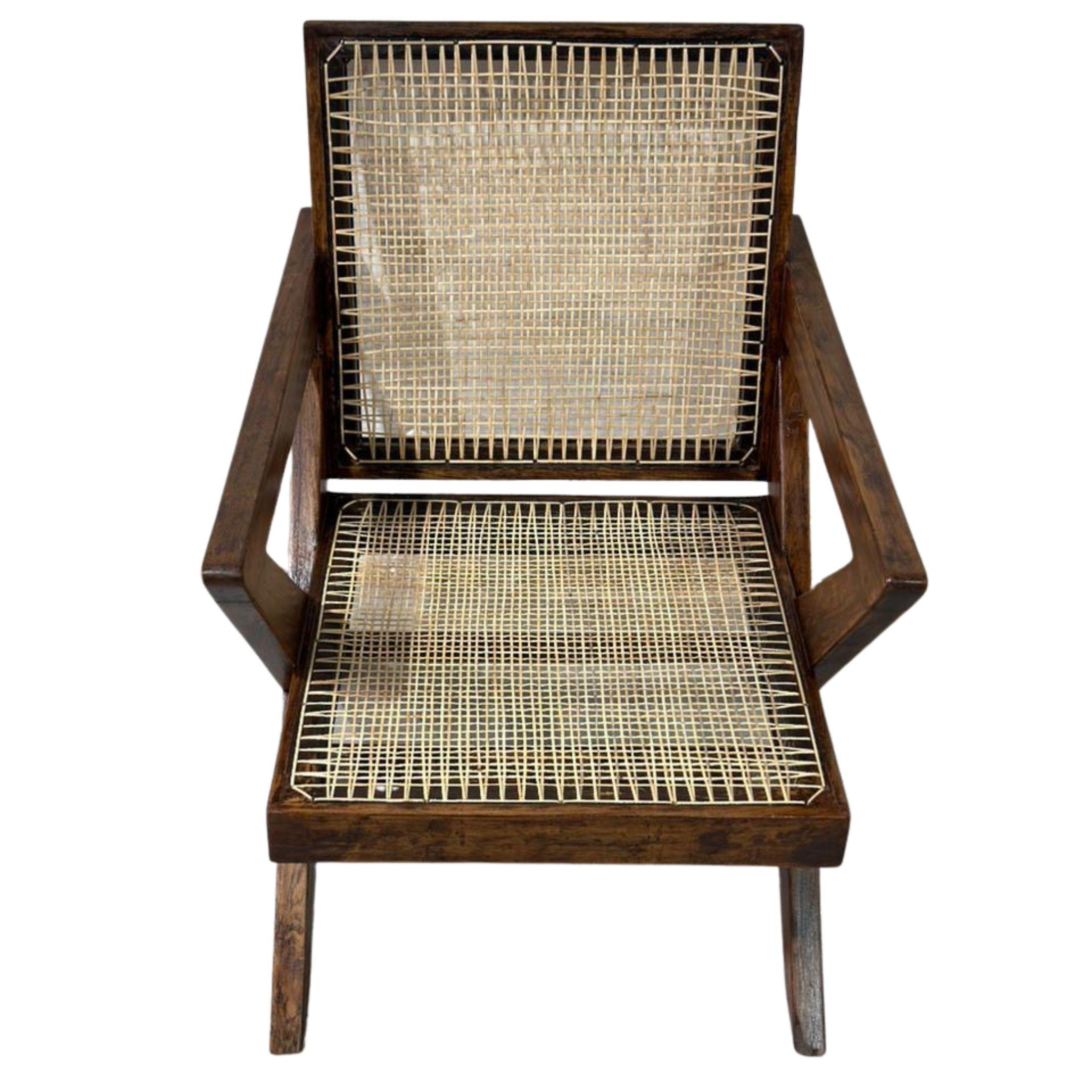 Indien Set of 2 Authentic Pierre Jeanneret X-Leg Lounge Chairs, Model PJ-SI-45-A, India en vente